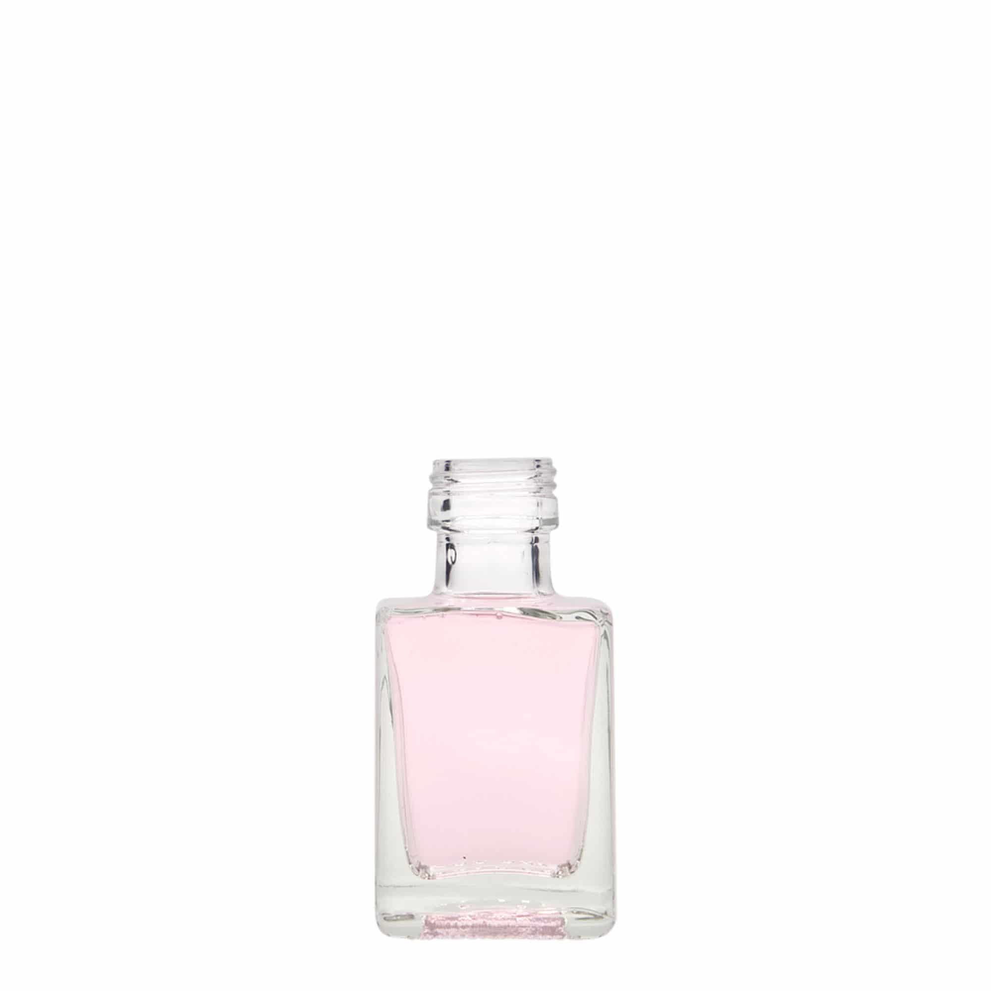 Glazen fles 'Cube', 50 ml, vierkant, monding: PP 24