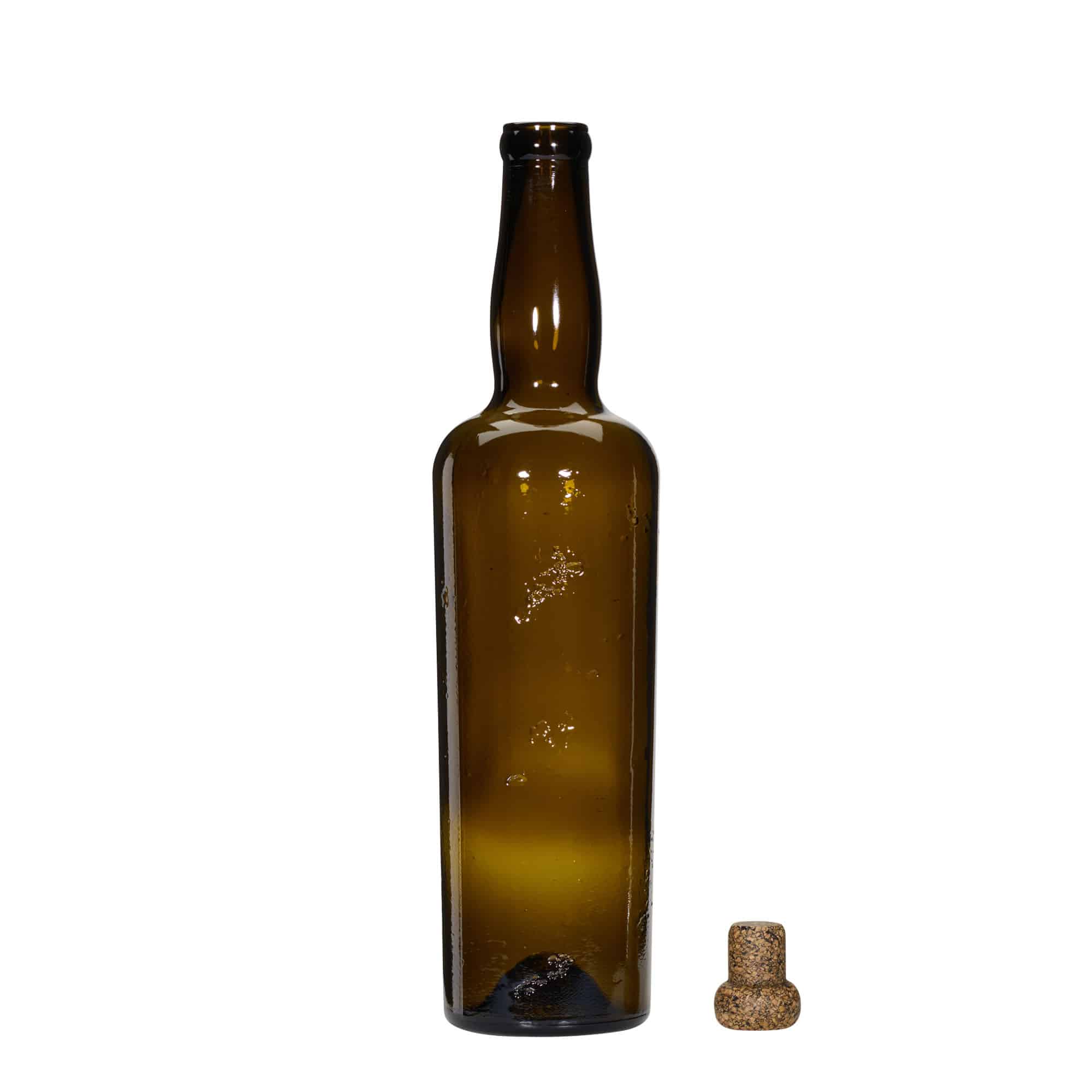 Wildly Crafted Glazen fles 'Siroco', 750 ml, bruin, monding: kurk
