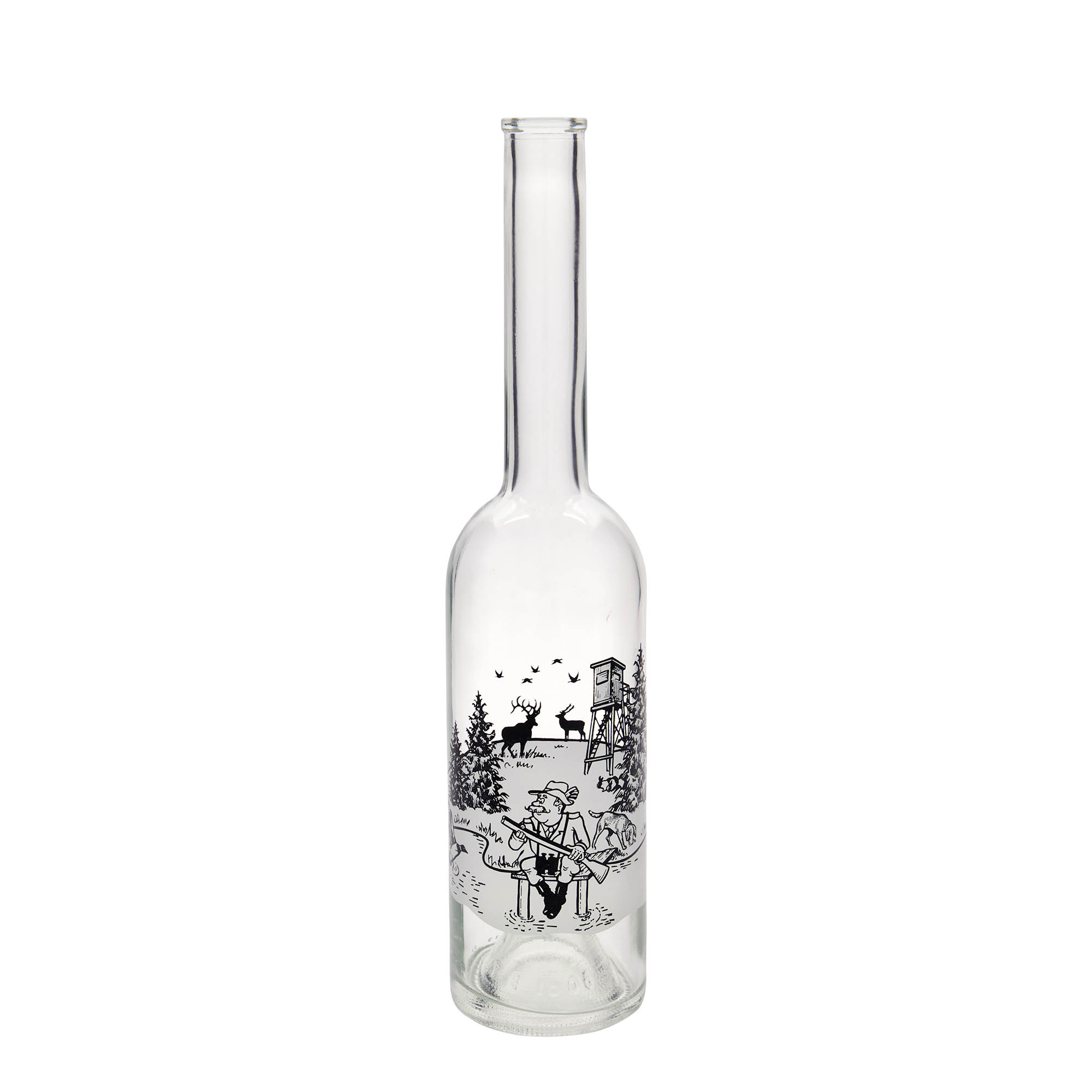 Bouteille en verre 500 ml 'Opera', motif : chasseur, bouchage: bouchon Bouteille en verre 500 ml 'Opera', motif : chasseur, bouchage: bouchon