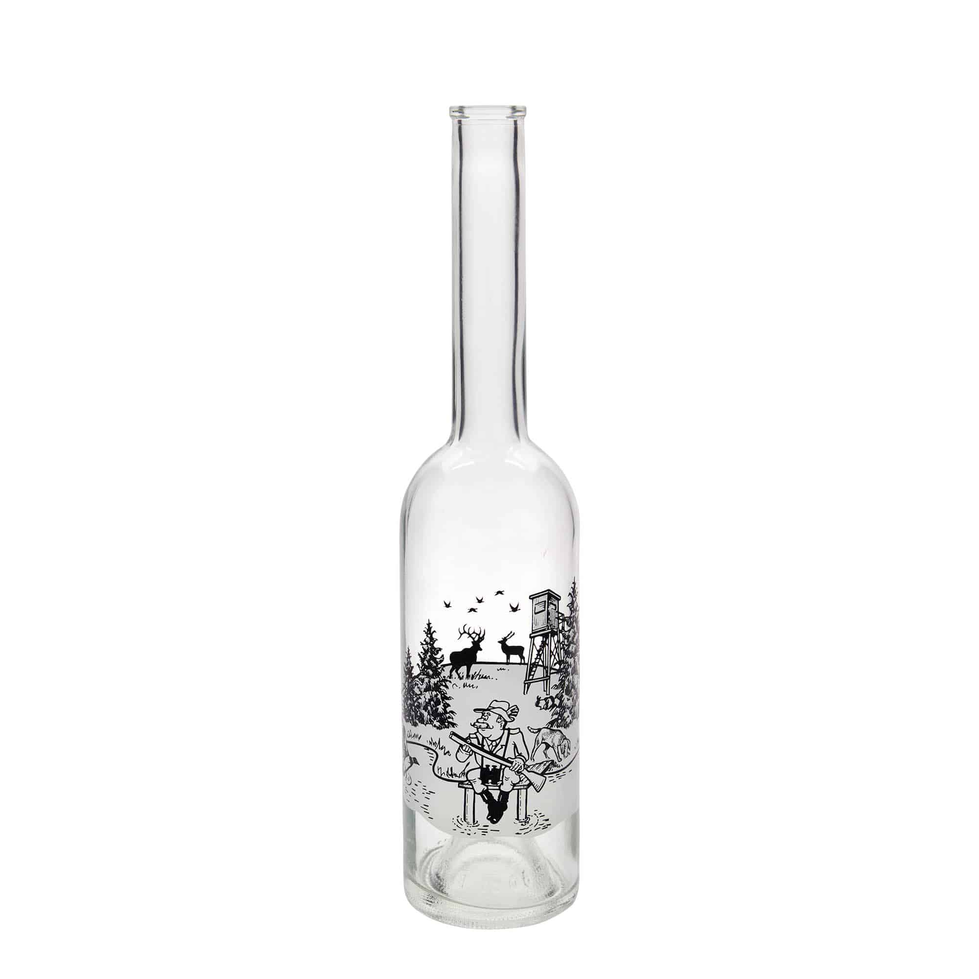 Bouteille en verre 500 ml « Opera », motif : chasseur, bouchage: bouchon
