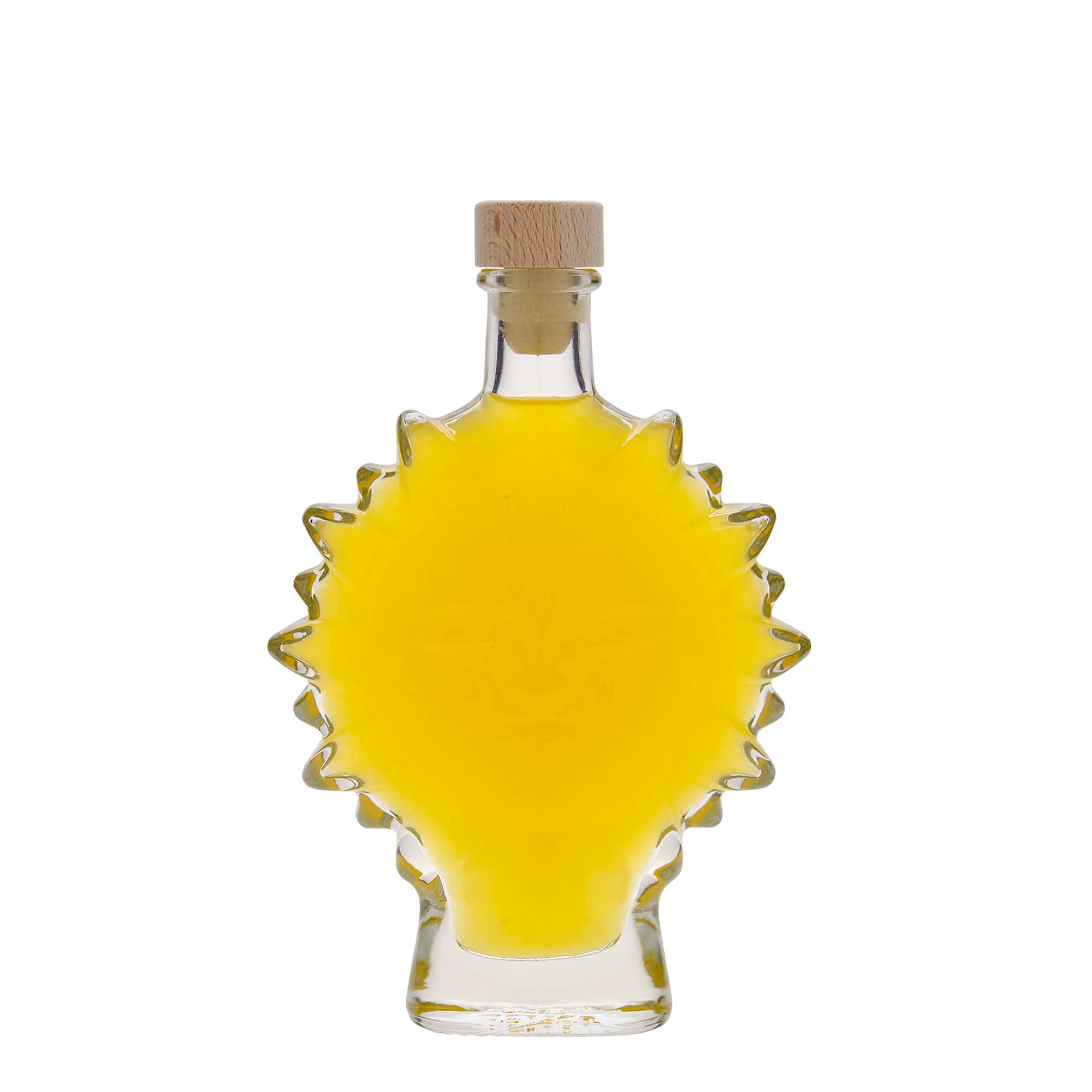 Glazen fles 'Zon', 200 ml, monding: kurk Glazen fles 'Zon', 200 ml, monding: kurk