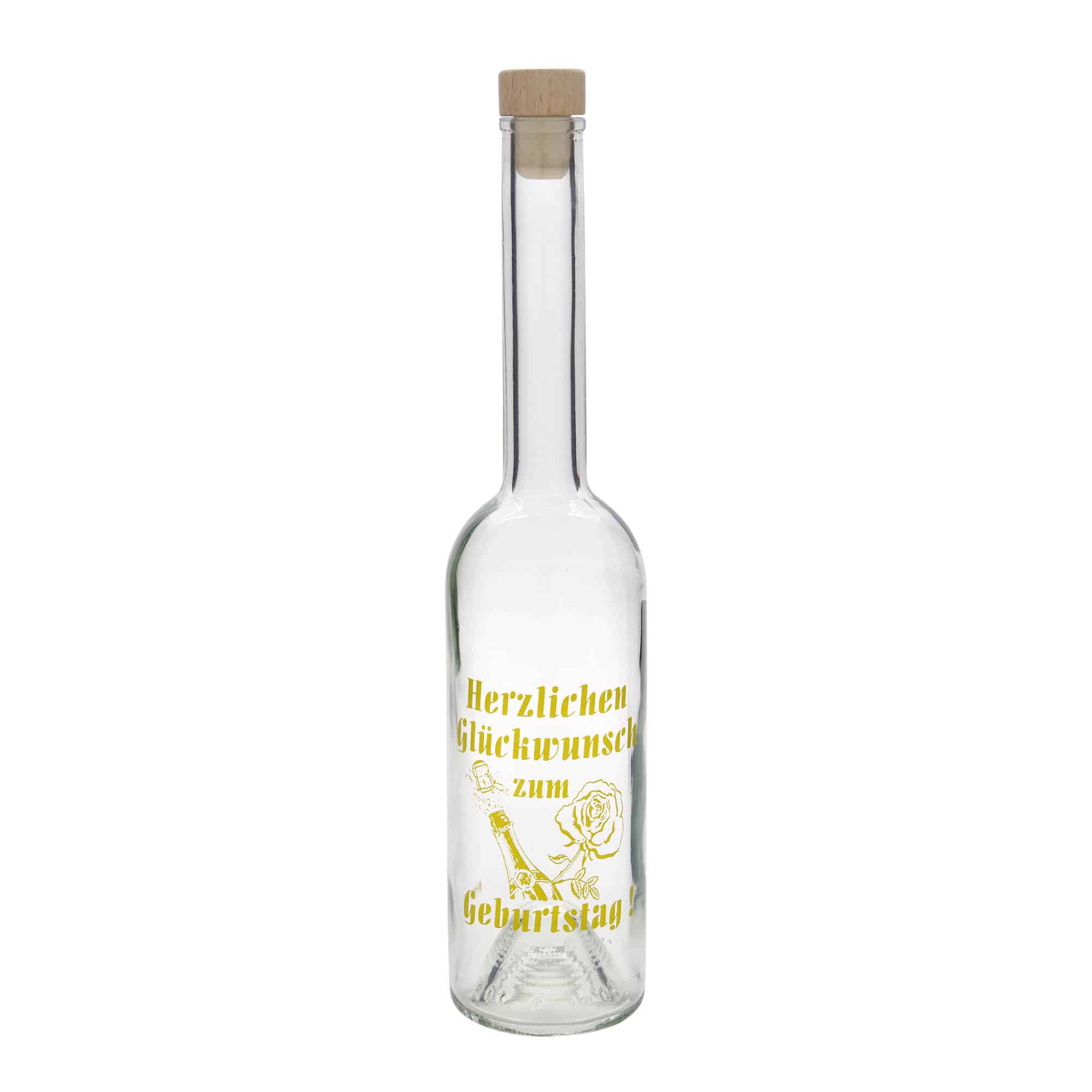Bouteille en verre 500 ml « Opera », motif : bouteille naissance, bouchage: bouchon