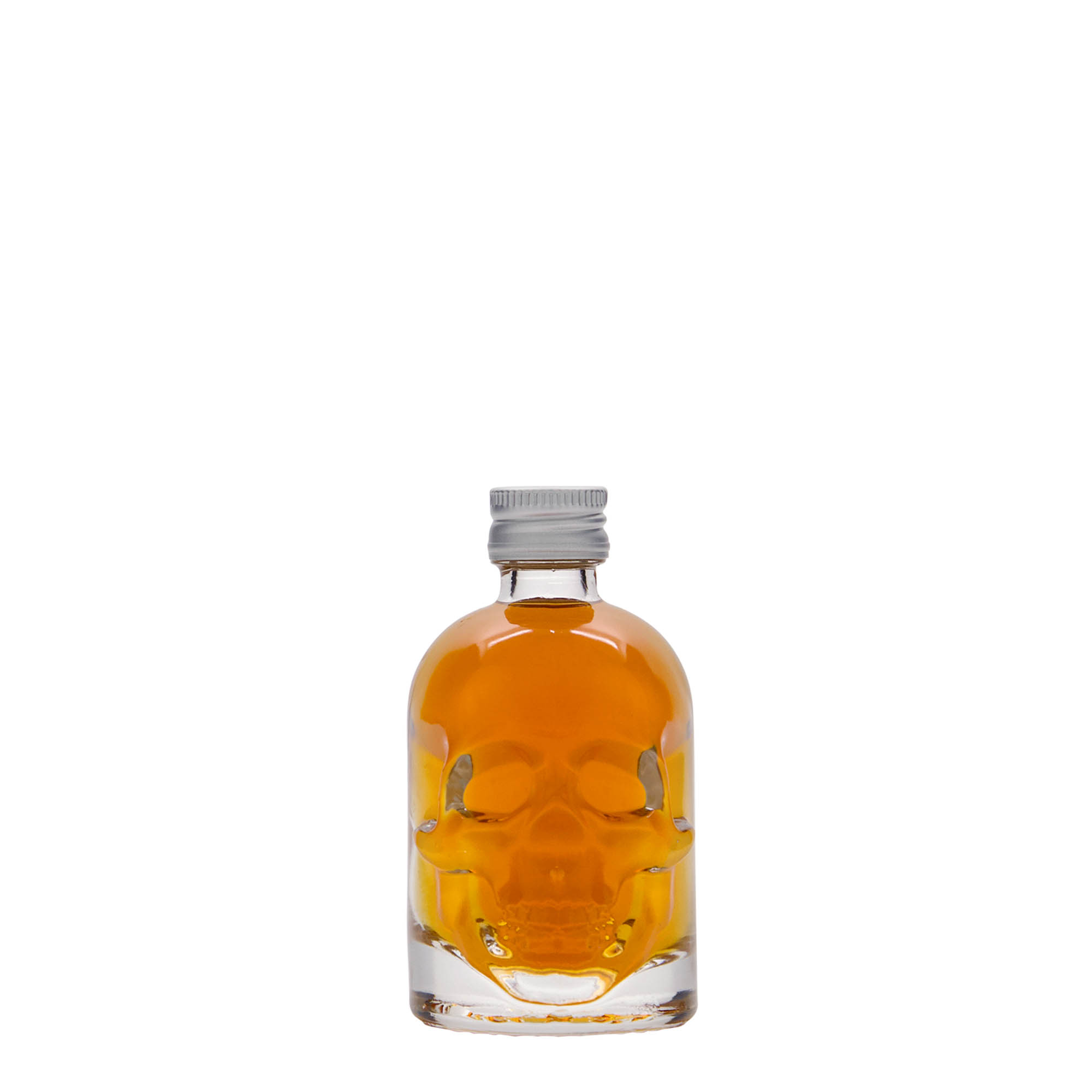 Bouteille en verre 50 ml « Crâne », bouchage: PP 18