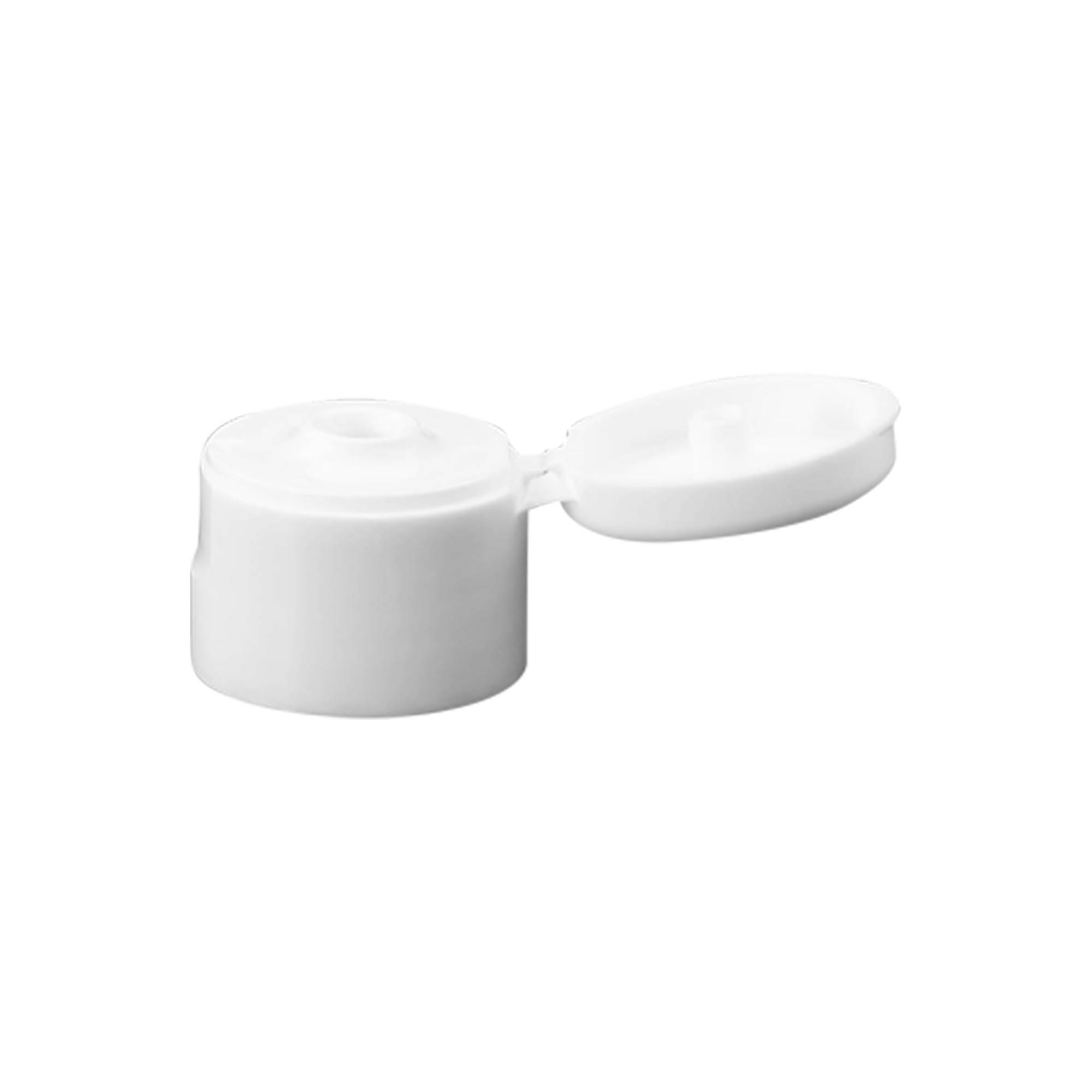 Bouchon à vis avec charnière, plastique PP blanc, pour goulot : 24/410 Bouchon à vis avec charnière, plastique PP blanc, pour goulot : 24/410