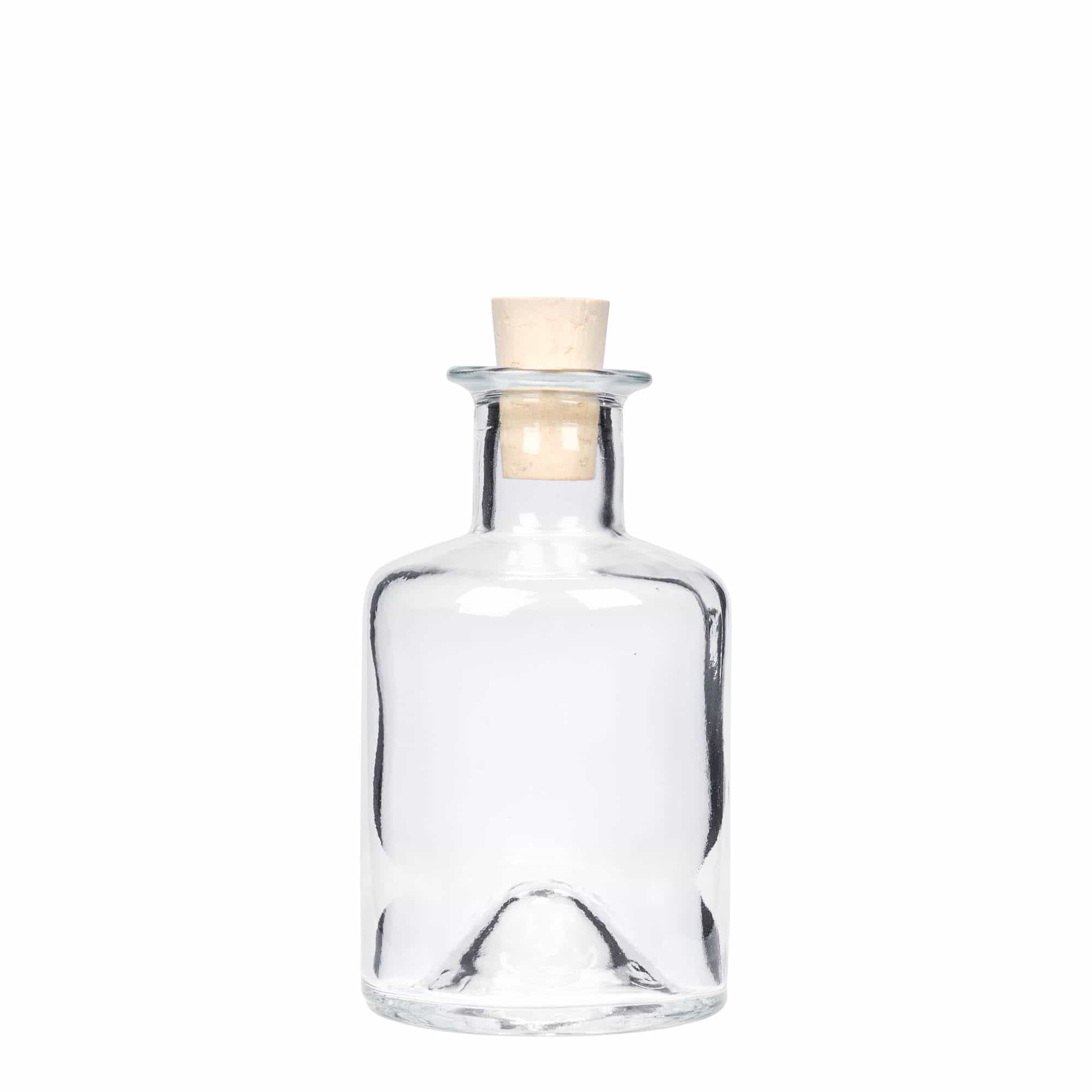 Glazen fles Apotheker, 200 ml, monding: kurk