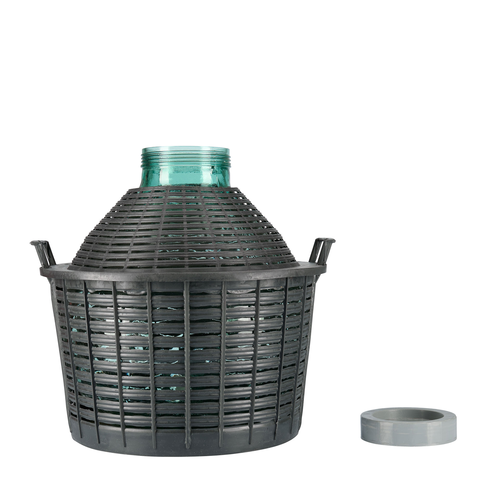 Dame-jeanne 25 l à col large, verre, bouchage: Bougage à vis