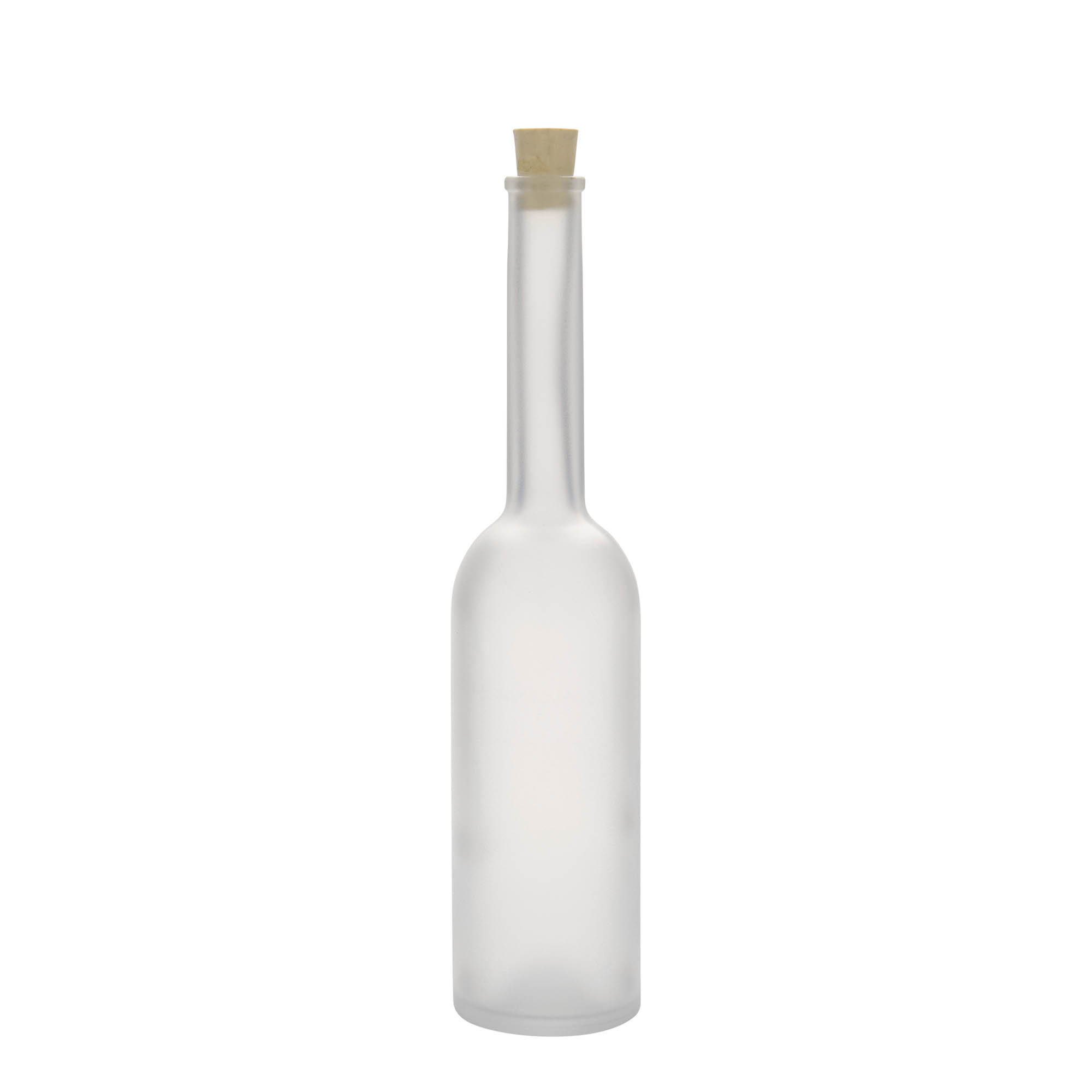 Glazen fles 'Opera', 200 ml, gematteerd, monding: kurk