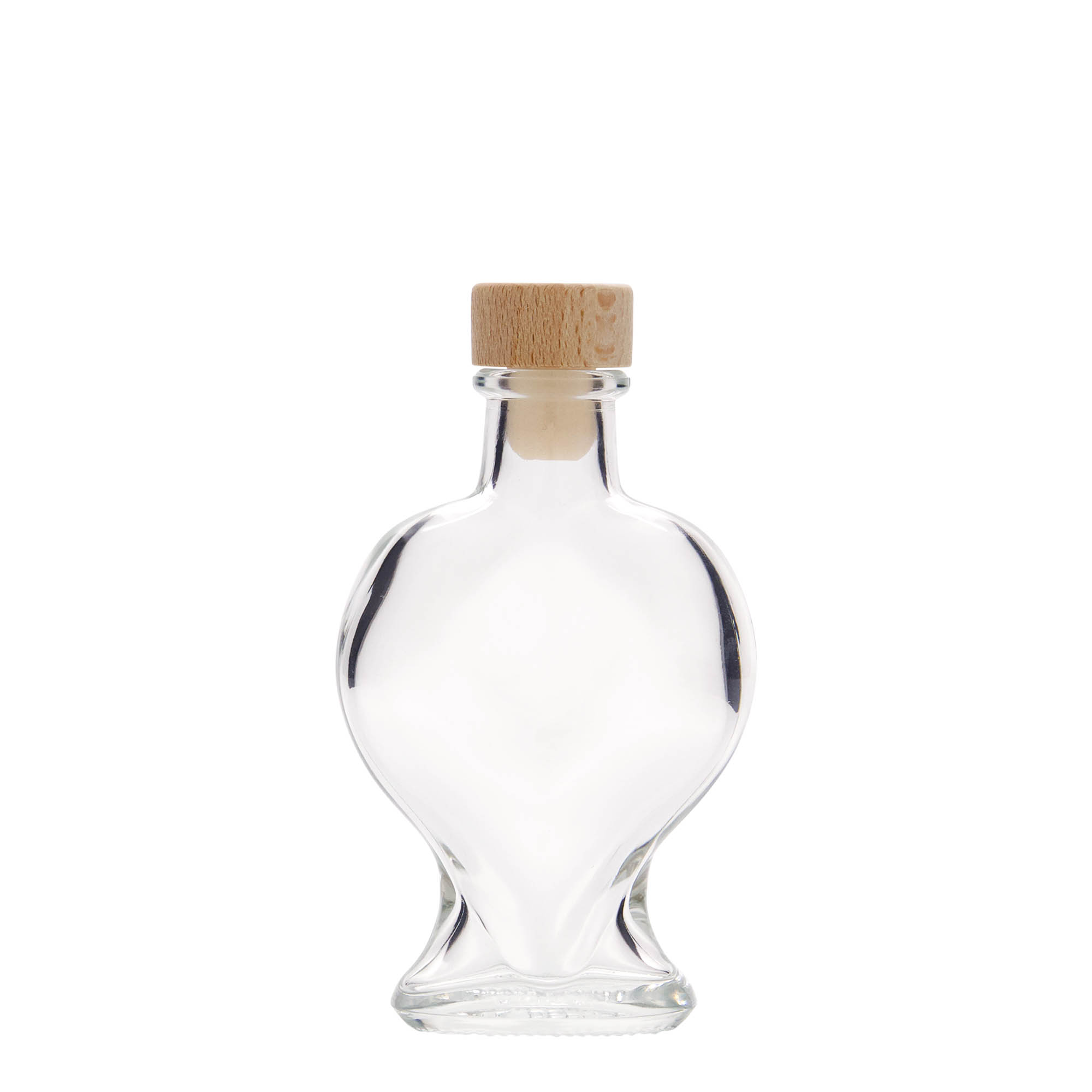 Bouteille en verre 100 ml 'Cœur', bouchage: bouchon Bouteille en verre 100 ml 'Cœur', bouchage: bouchon