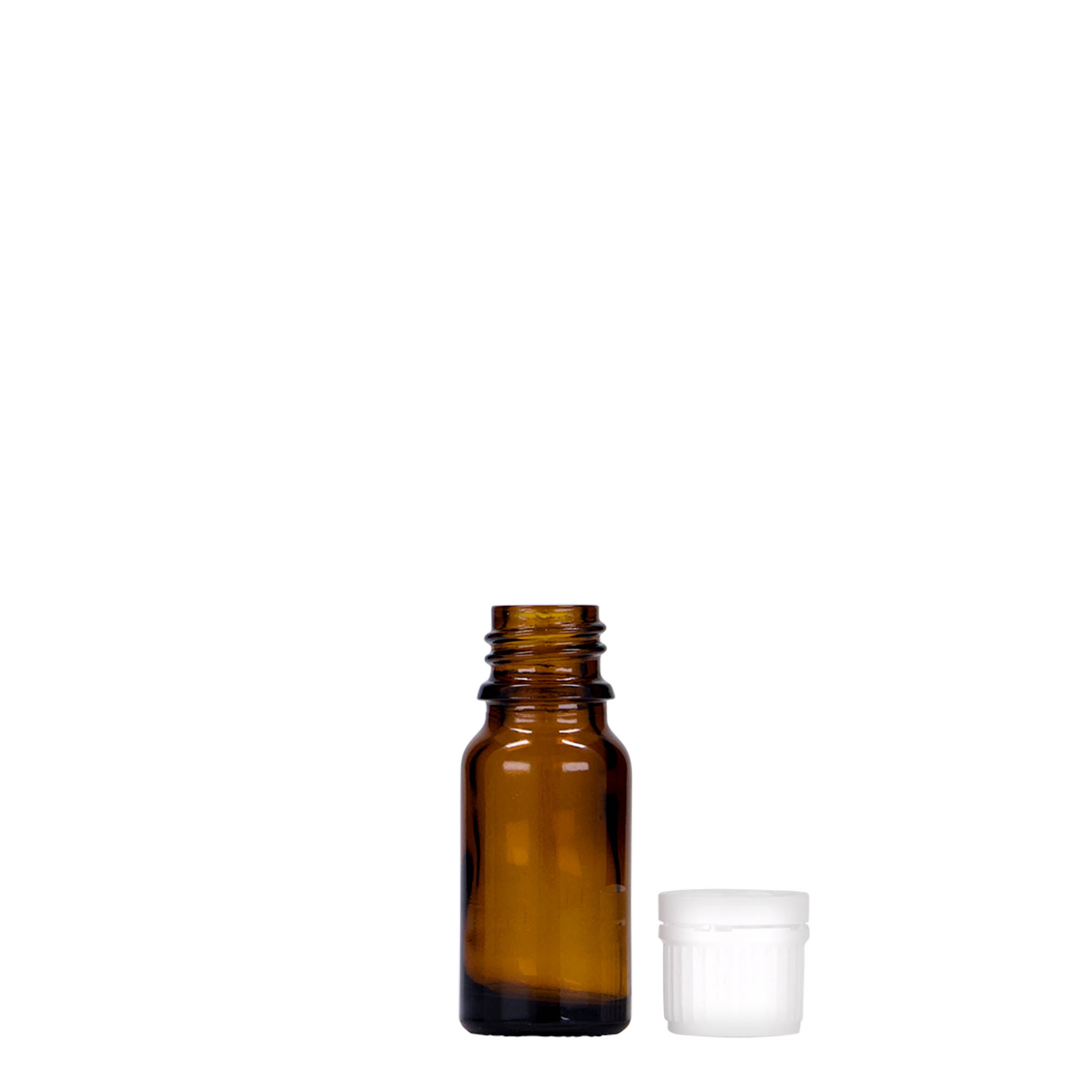 Medicijnfles, 10 ml, glas, bruin, monding: DIN 18 Medicijnfles, 10 ml, glas, bruin, monding: DIN 18