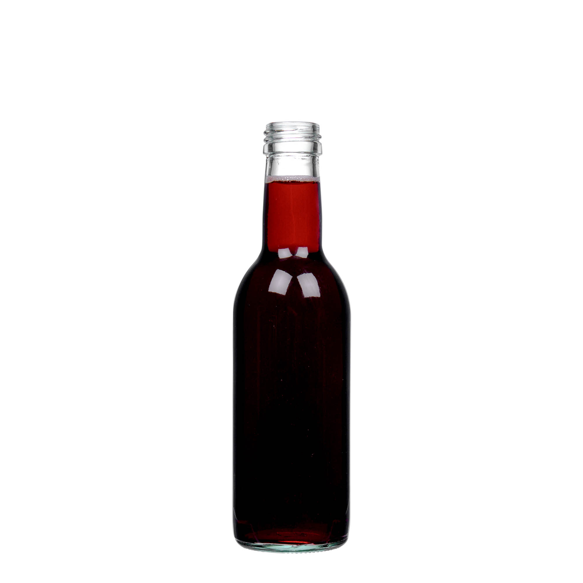 Glazen fles 'Bordeaux', 250 ml, monding: PP 28 Glazen fles 'Bordeaux', 250 ml, monding: PP 28