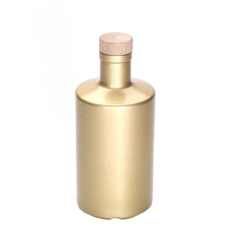 Glazen fles 'Caroline', 500 ml, goud, monding: kurk