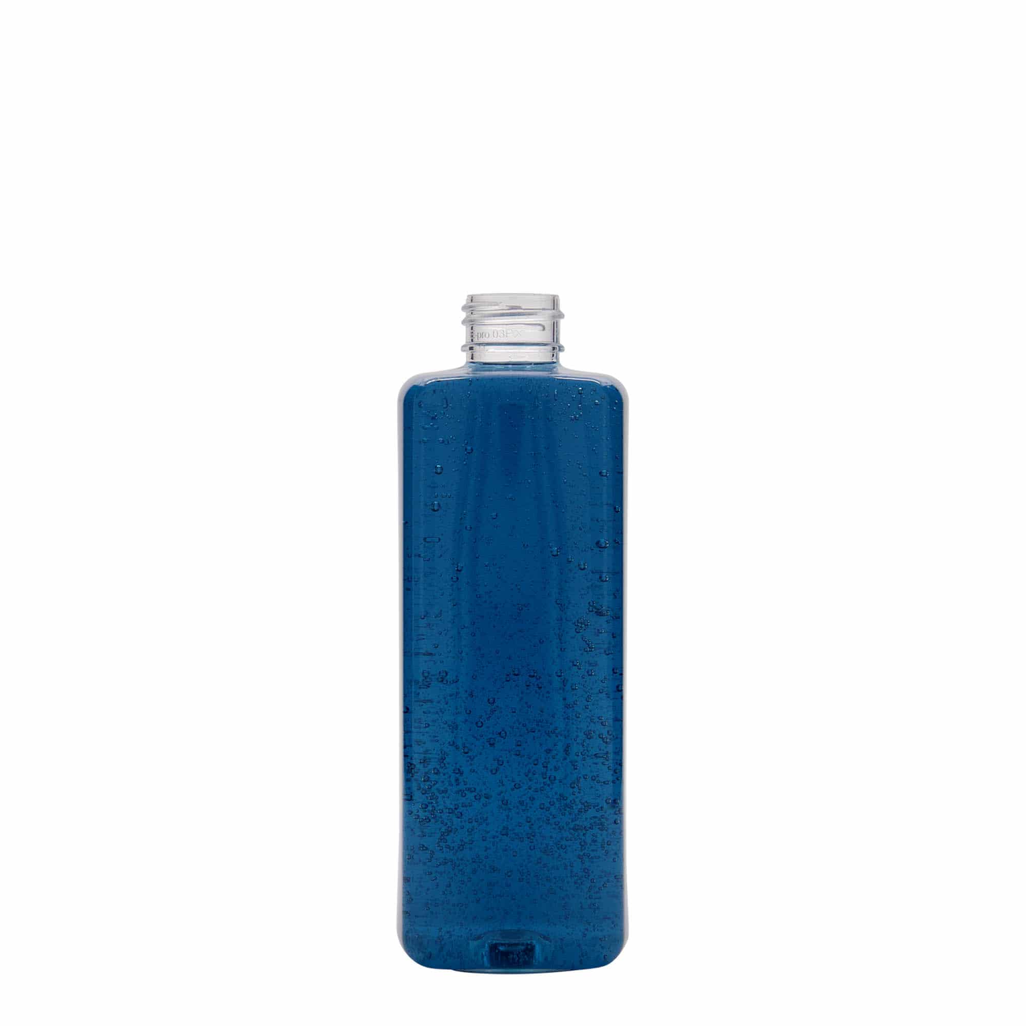 Petfles 'Karl', 300 ml, vierkant, kunststof, monding: 24/410