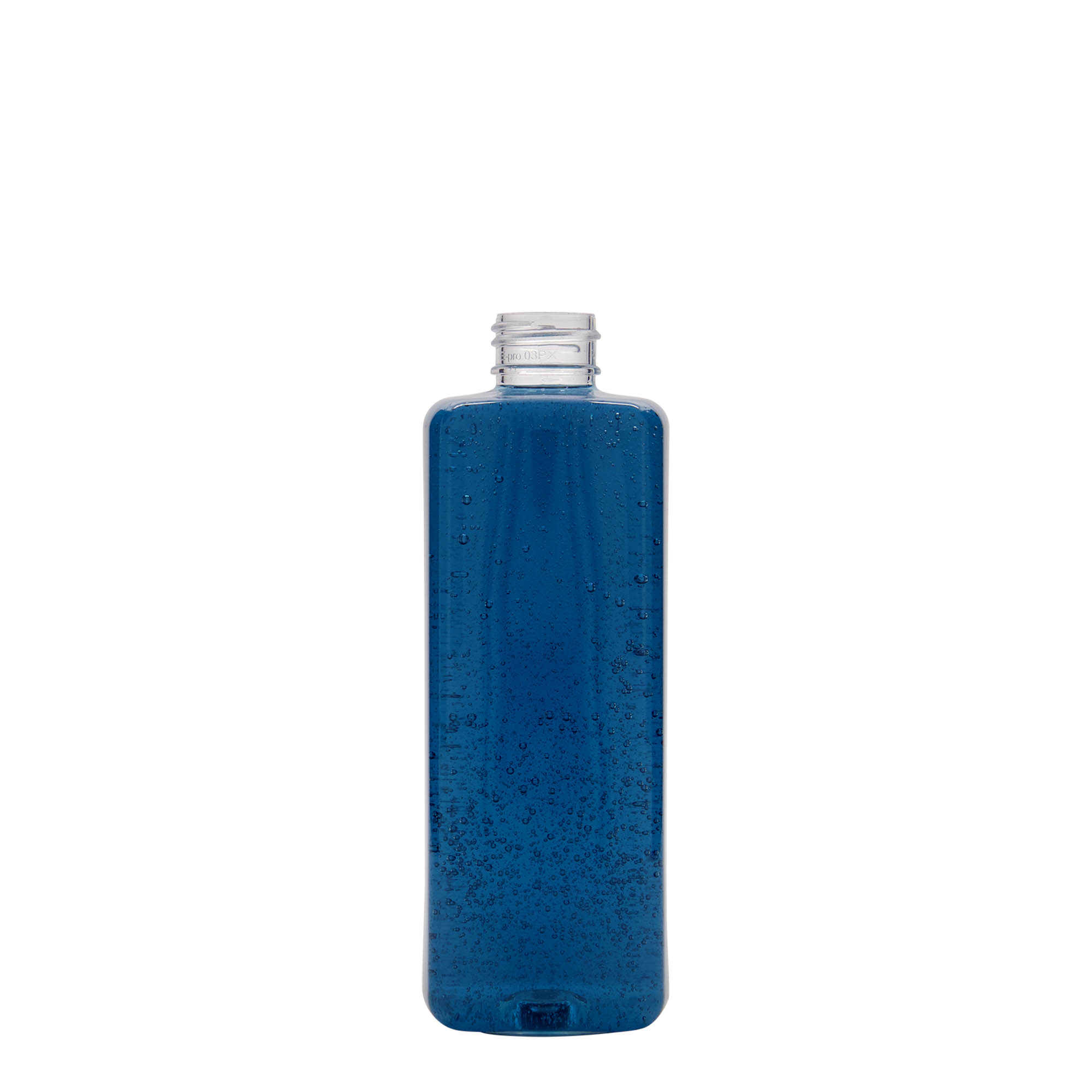 Bouteille en PET 300 ml 'Karl', carrée, plastique, bouchage: 24/410