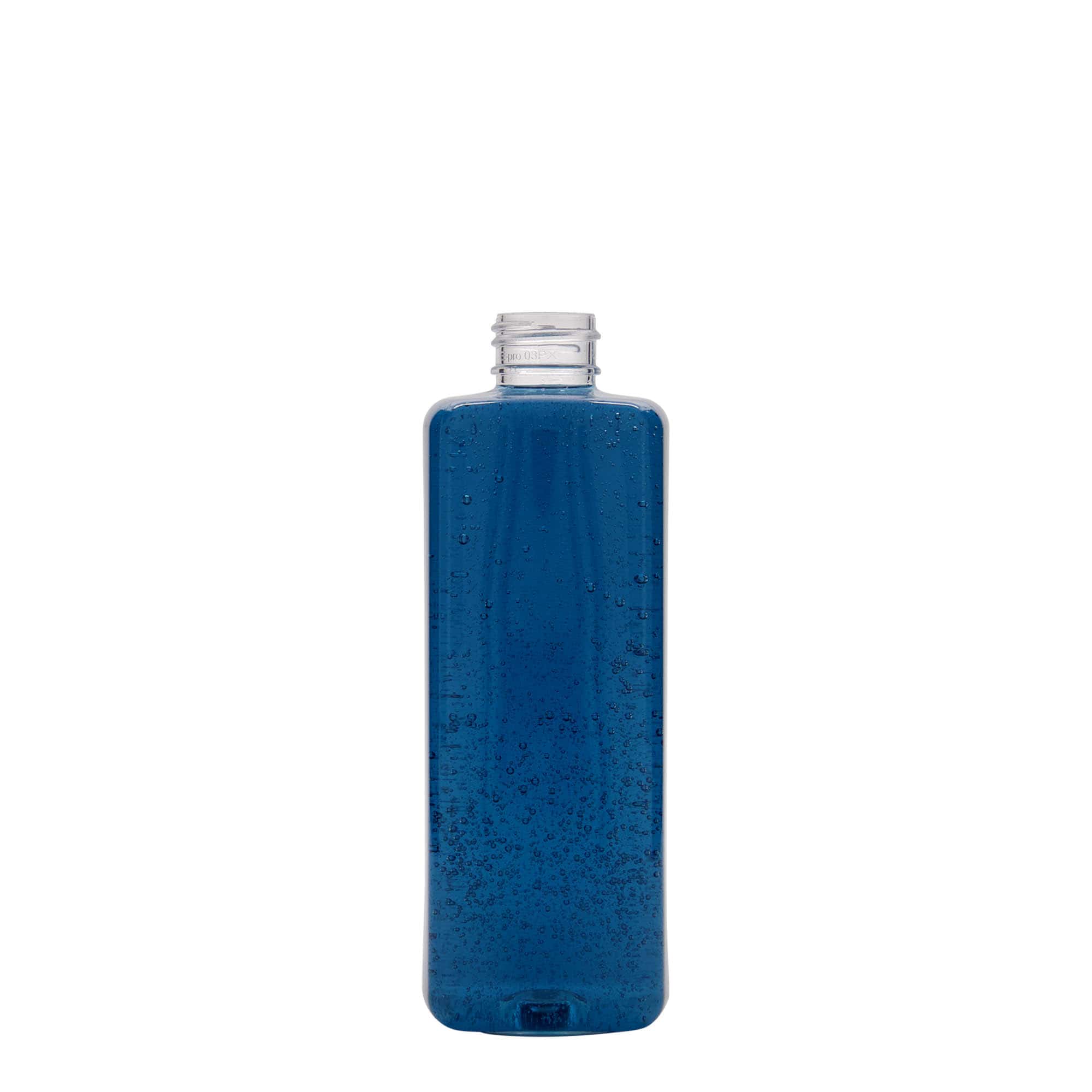 Bouteille en PET 300 ml 'Karl', carrée, plastique, bouchage: 24/410