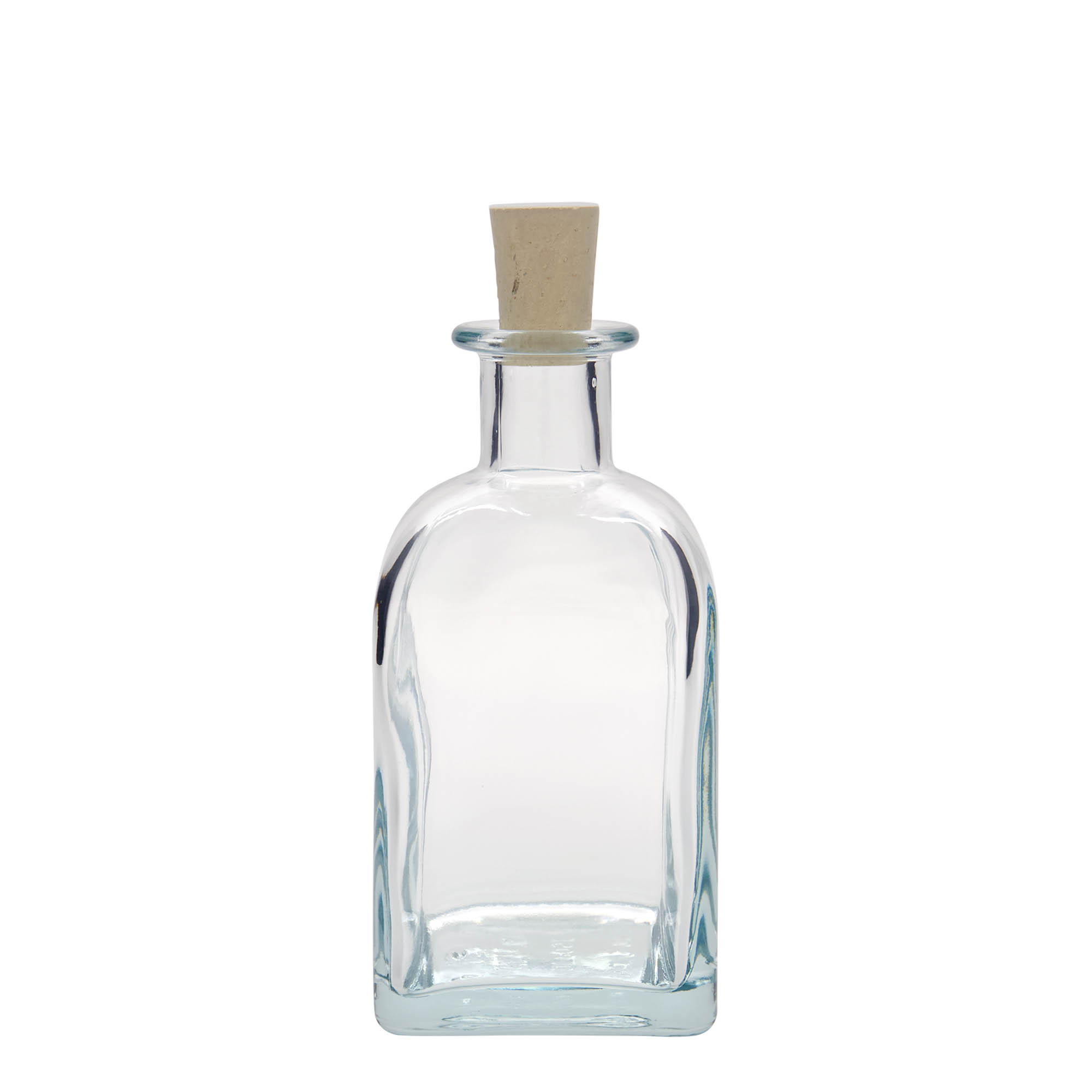 Bouteille en verre apothicaire 'Carré', carrée 350 ml, bouchage: bouchon