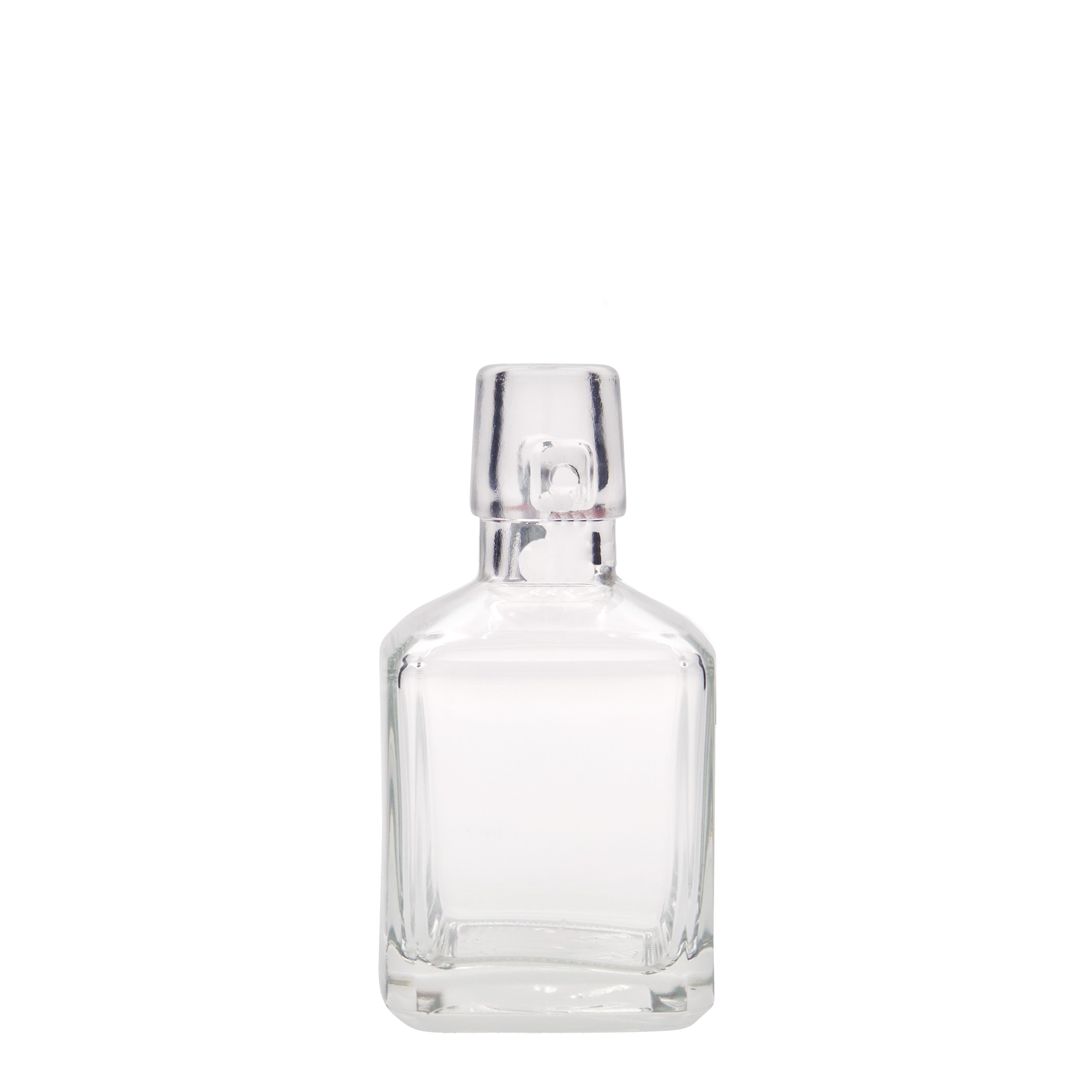 Bouteille en verre 200 ml 'Kubica', carrée, bouchage: bouchon mécanique Bouteille en verre 200 ml 'Kubica', carrée, bouchage: bouchon mécanique