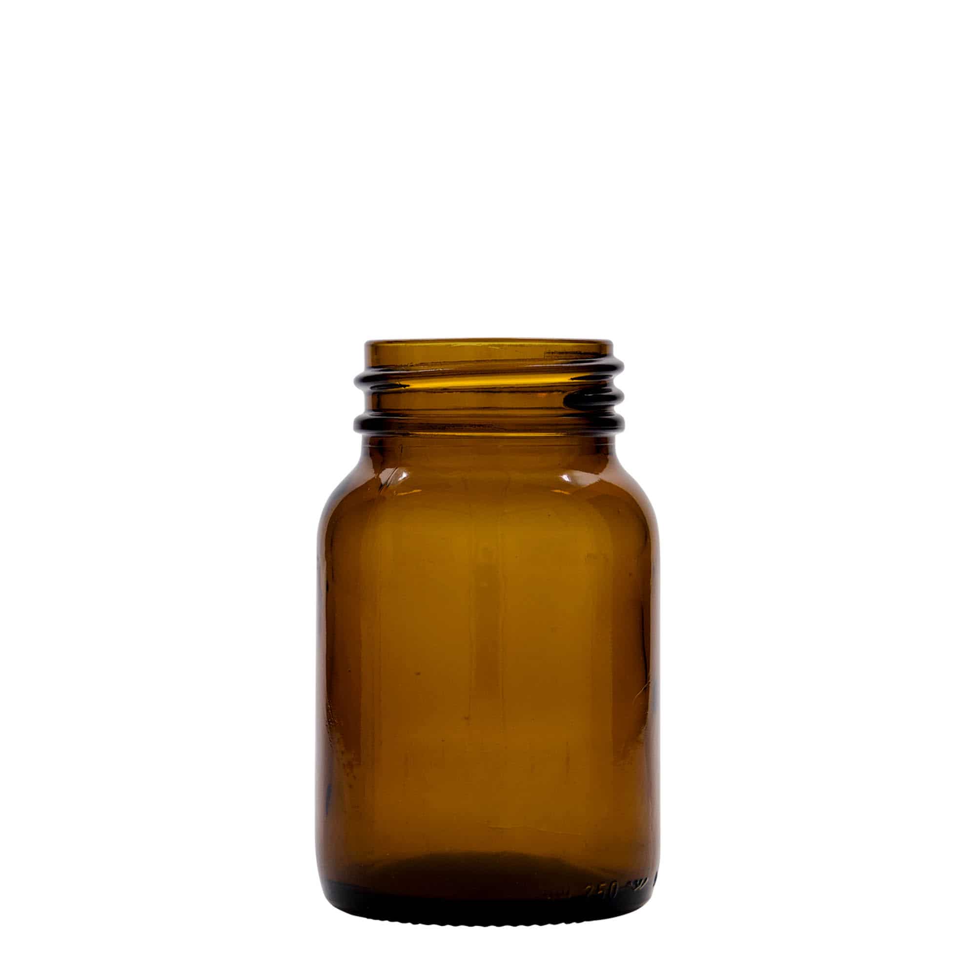 Pot met brede hals, 250 ml, bruin, monding: DIN 55 Pot met brede hals, 250 ml, bruin, monding: DIN 55