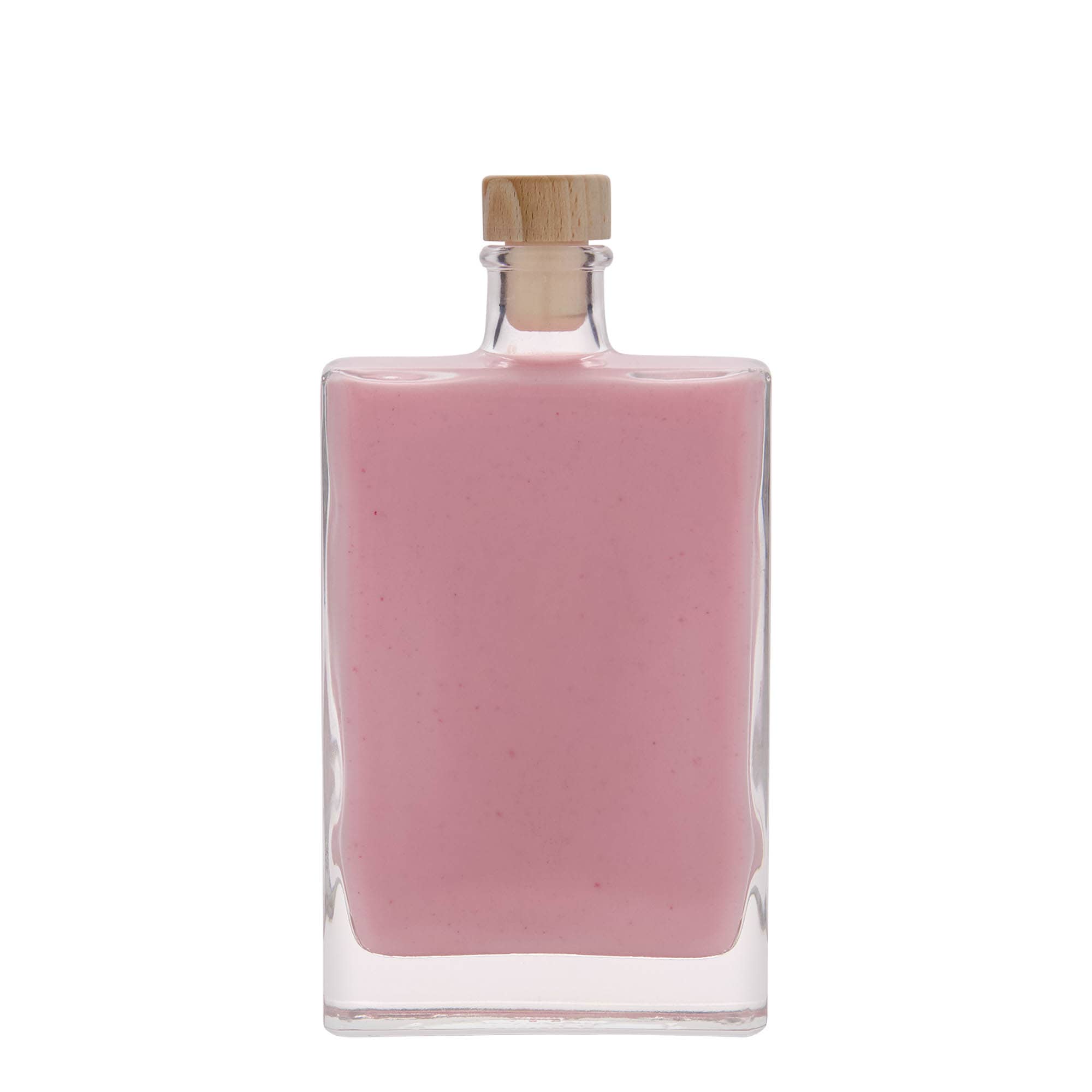 Glazen fles 'Julia', 350 ml, rechthoekig, monding: kurk