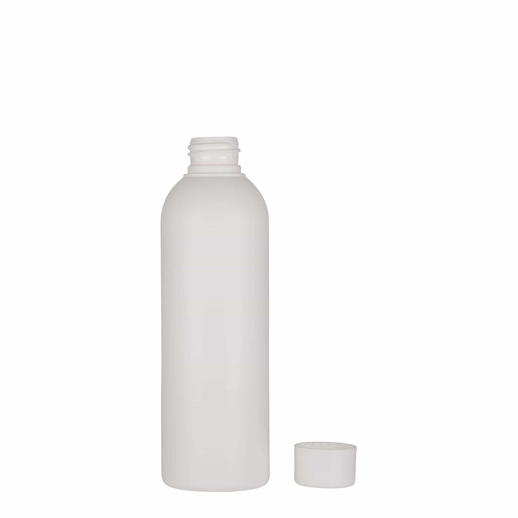 Plastic fles 'Tuffy', 200 ml, HDPE, wit, monding: 24/410
