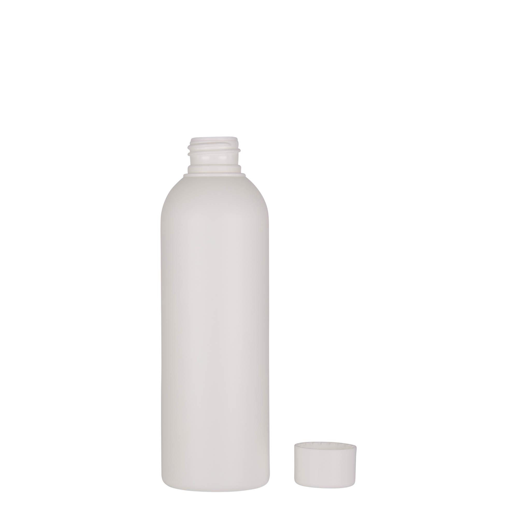 Bouteille en plastique 200 ml 'Tuffy', PEHD, blanche, bouchage: 24/410
