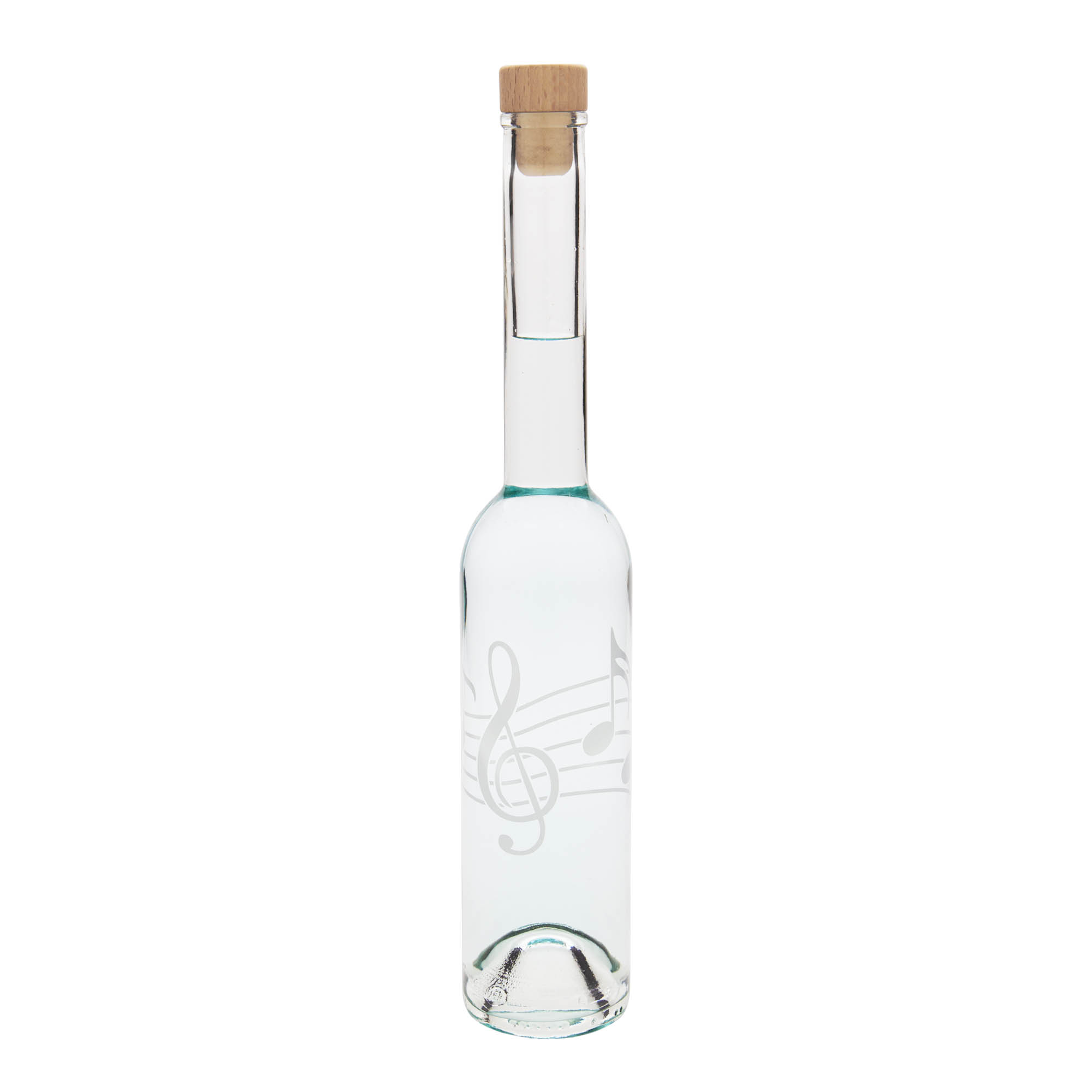 Bouteille en verre 350 ml 'Opera', motif : notes de musique, bouchage: bouchon