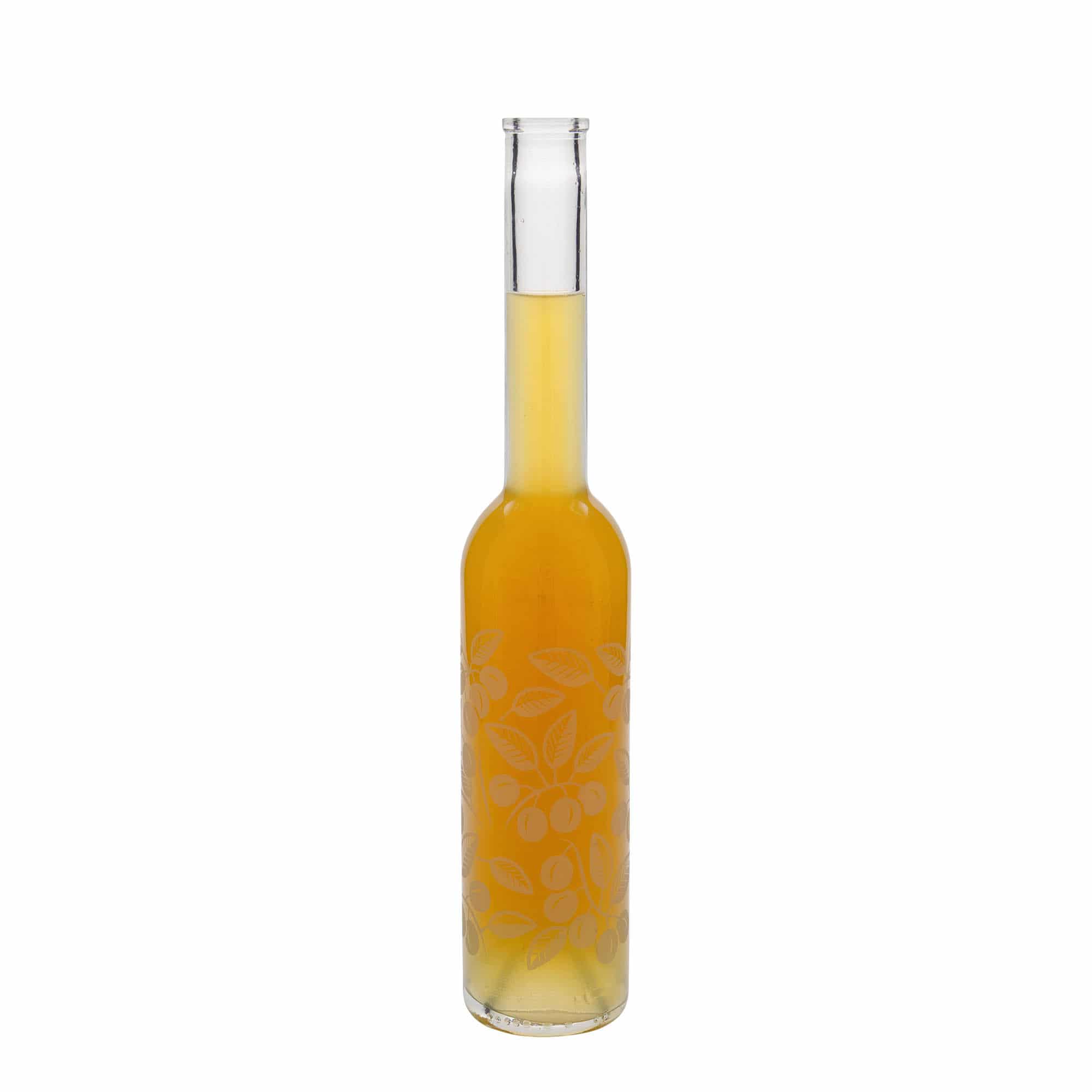 Glazen fles 'Opera', 350 ml, motief: Kroosjes, monding: kurk