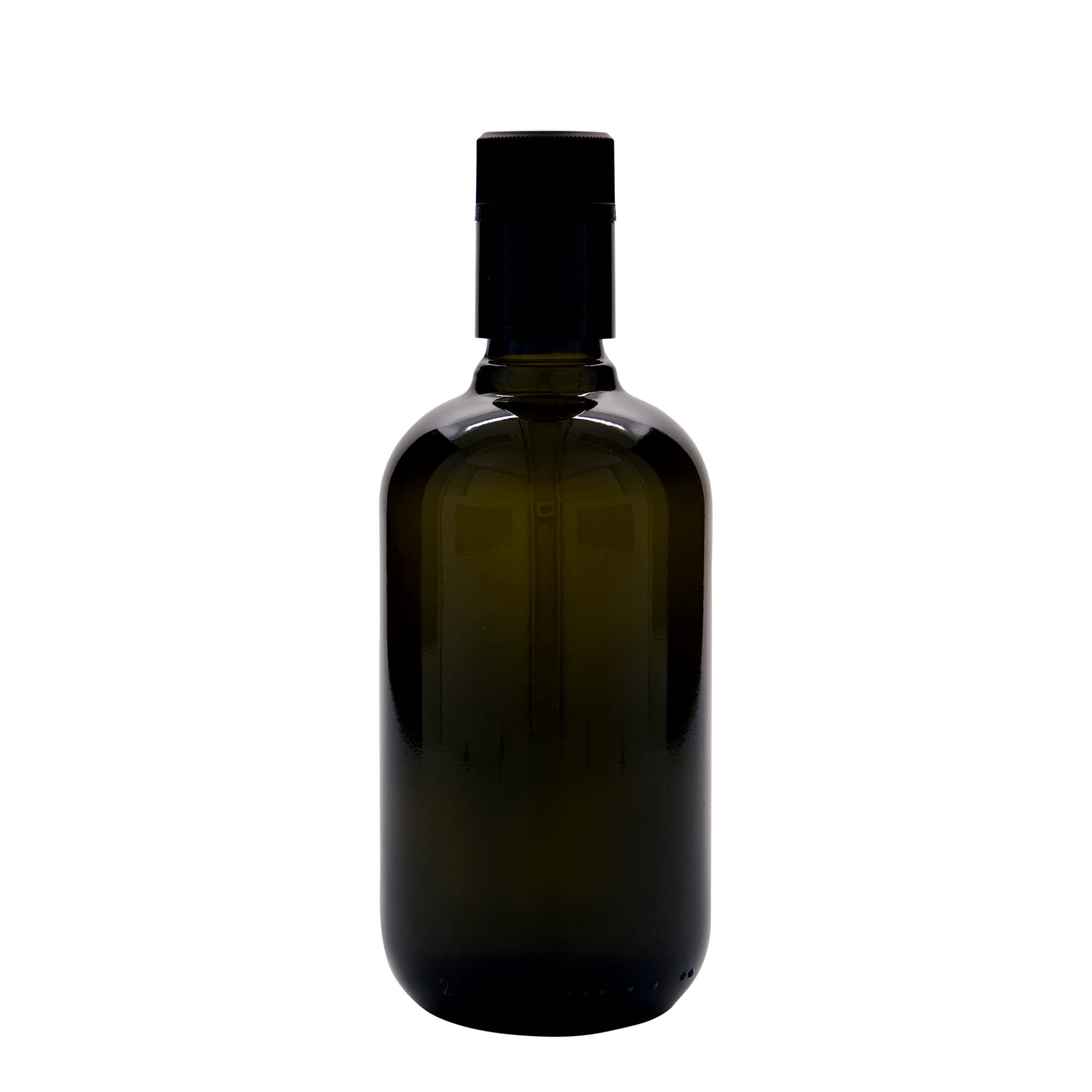 Bouteille de vinaigre / d’huile 500 ml 'Biolio', verre, vert antique, bouchage: DOP