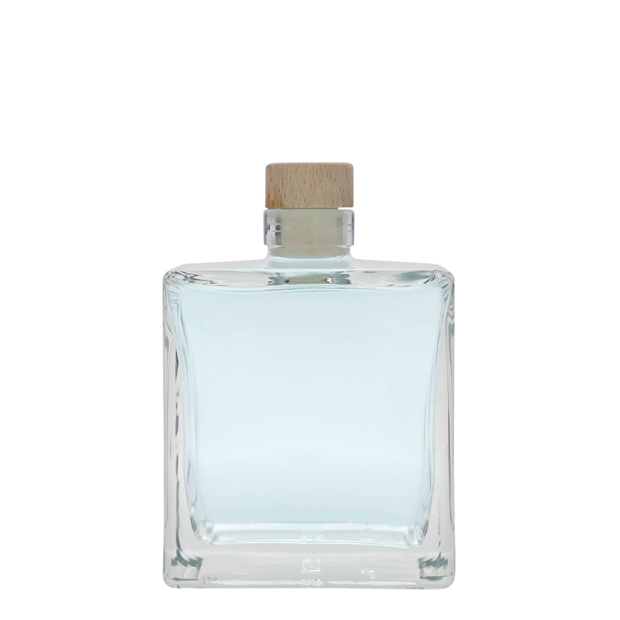 Bouteille en verre 500 ml 'Cube', carrée, bouchage: bouchon