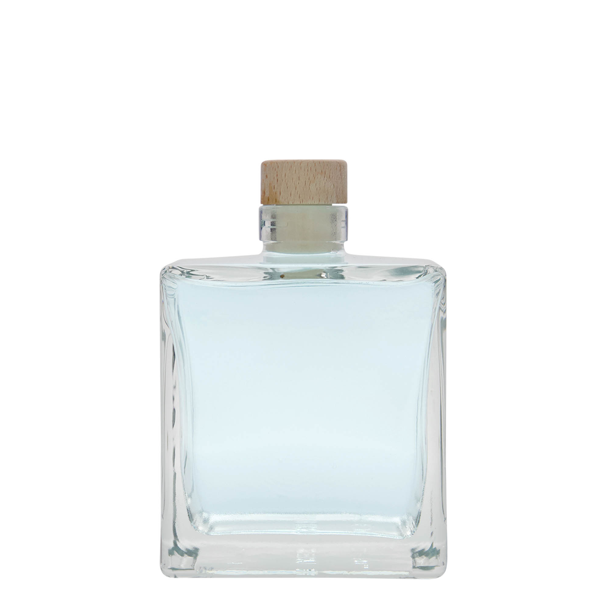 Bouteille en verre 500 ml 'Cube', carrée, bouchage: bouchon Bouteille en verre 500 ml 'Cube', carrée, bouchage: bouchon
