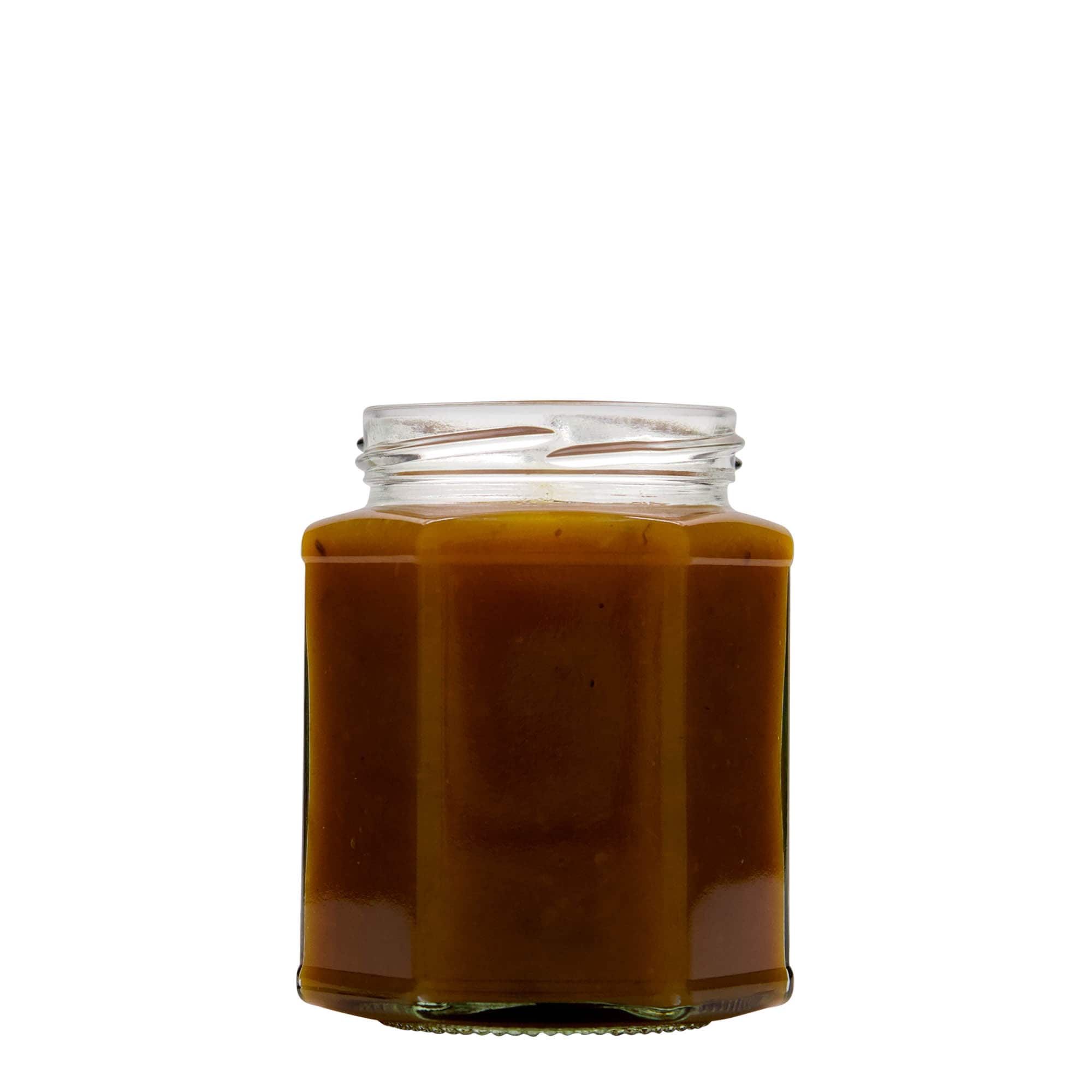 Hexagonale pot, 324 ml, monding: twist-off (TO 66) Hexagonale pot, 324 ml, monding: twist-off (TO 66)