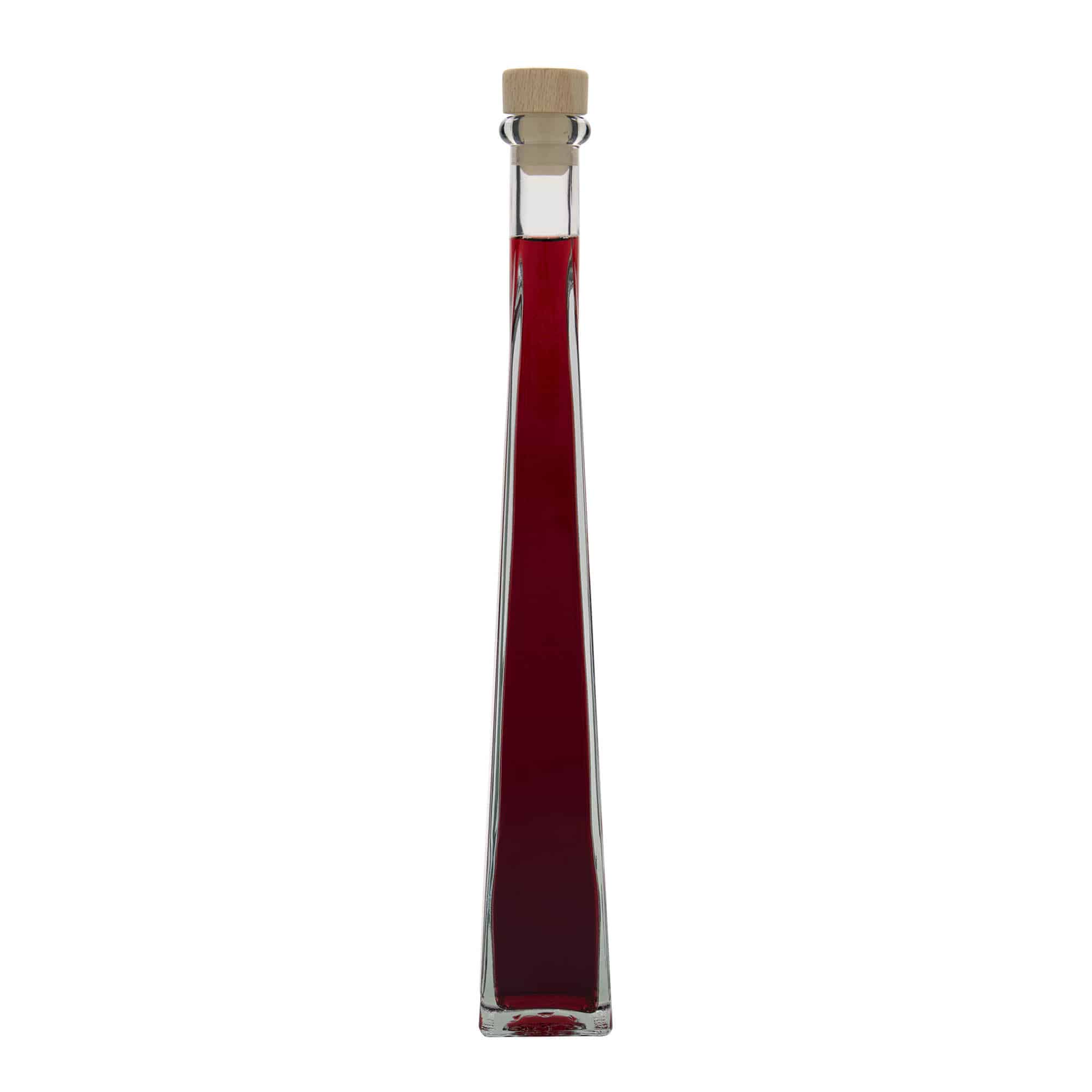 Bouteille en verre 200 ml 'Dama Quadrato', carrée, bouchage: bouchon