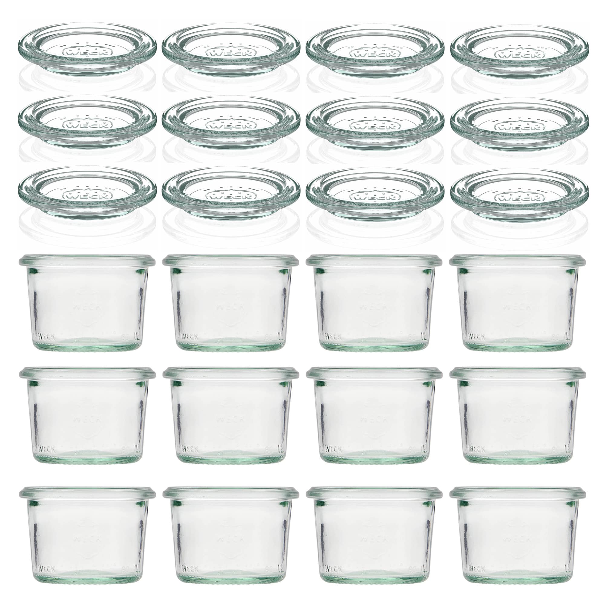 12x 80 ml bocal WECK à renversement avec couvercle en verre RR 60