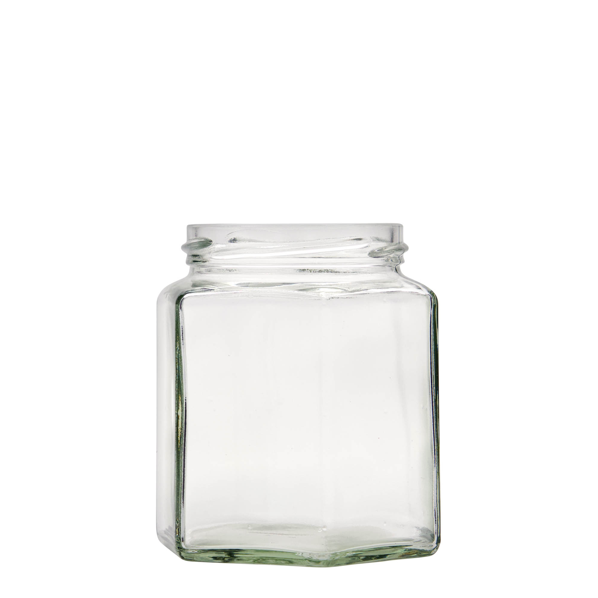 Bocal hexagonal 390 ml, bouchage: Twist-Off (TO 70) Bocal hexagonal 390 ml, bouchage: Twist-Off (TO 70)