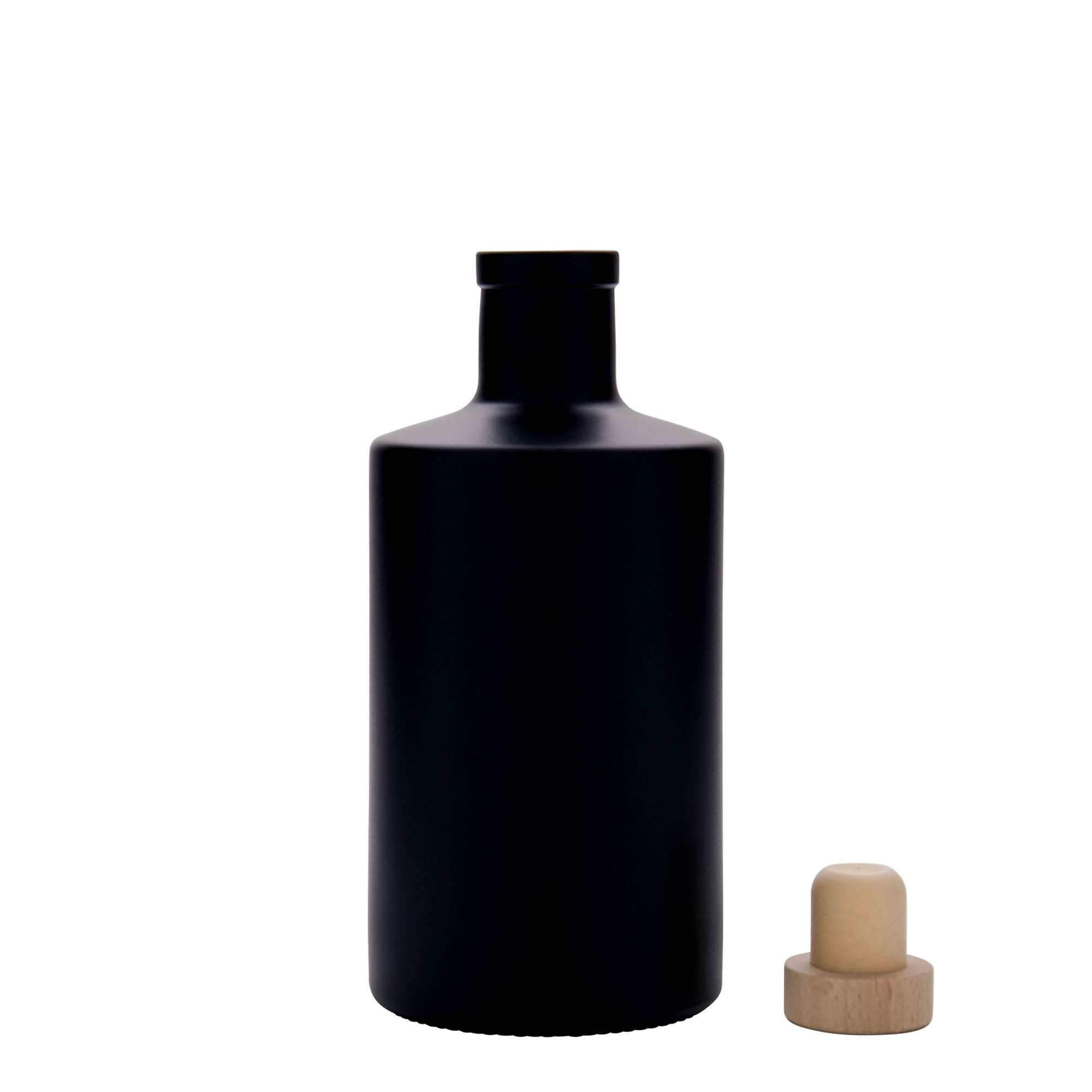 Bouteille en verre 500 ml 'Caroline', noire, bouchage: bouchon