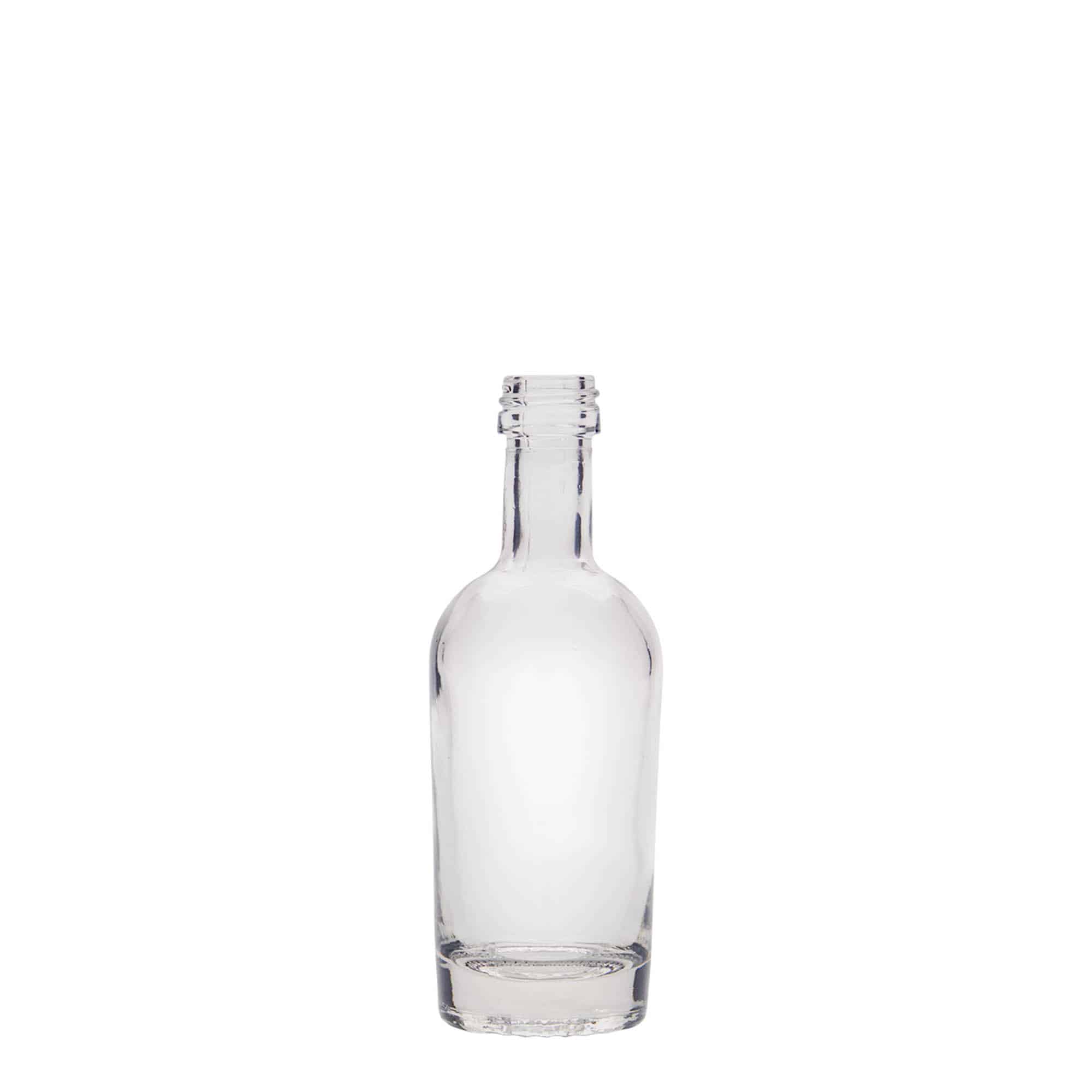 Glazen fles 'Pepe', 50 ml, monding: PP 18