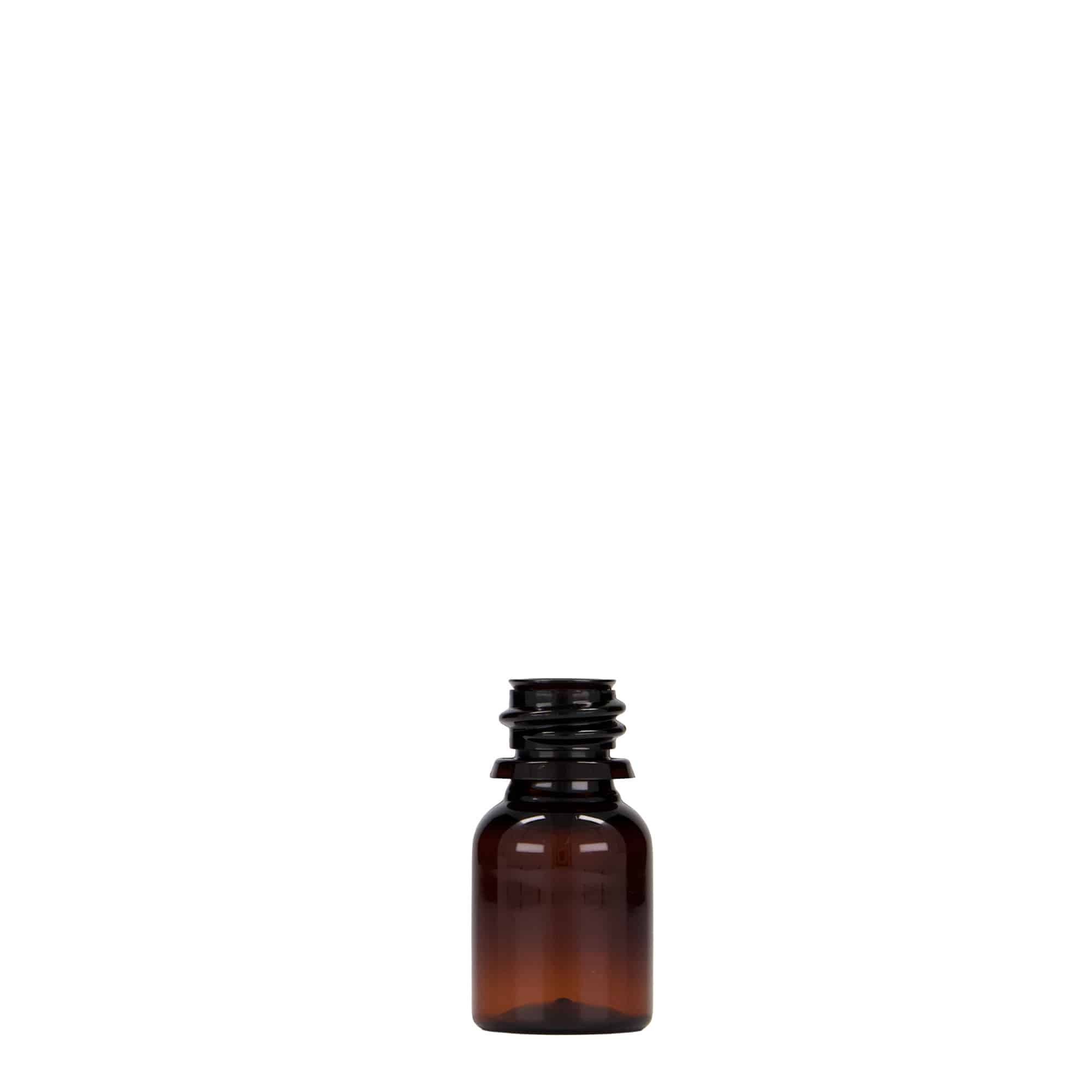 Flacon pharmaceutique en PET 10 ml 'Easy Living', brun, plastique, bouchage: DIN 18