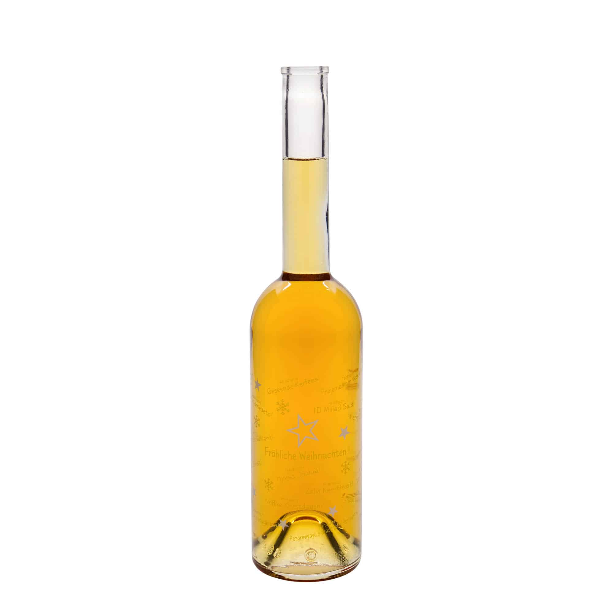 Bouteille en verre 500 ml 'Opera', motif : Noël dans le monde, bouchage: bouchon