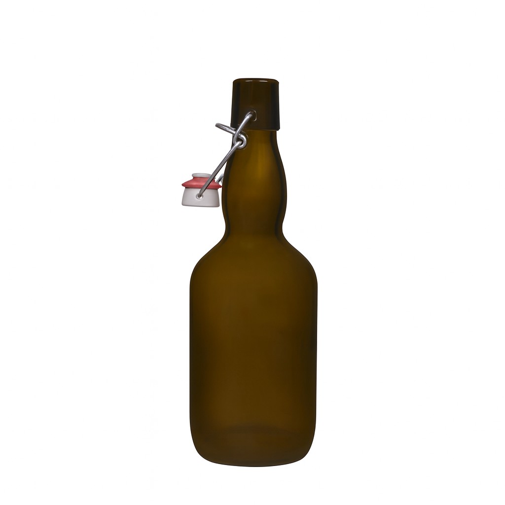 Bouteille de bière col large 500 ml, verre, vert antique, bouchage: bouchon mécanique Bouteille de bière col large 500 ml, verre, vert antique, bouchage: bouchon mécanique