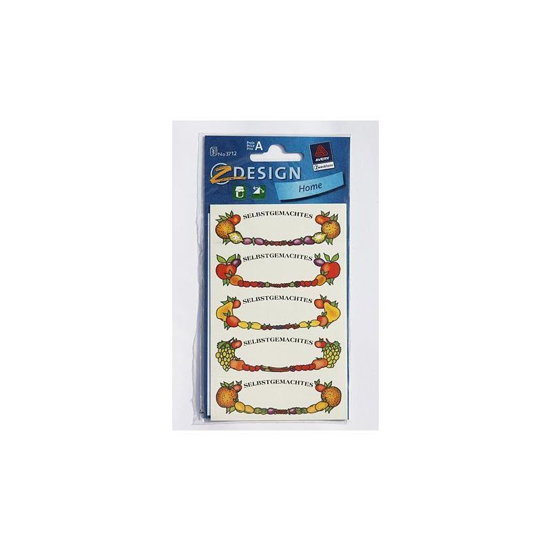 Zweckform etiketten 'Fruitrand', ovaal, papier, meerkleurig Zweckform etiketten 'Fruitrand', ovaal, papier, meerkleurig