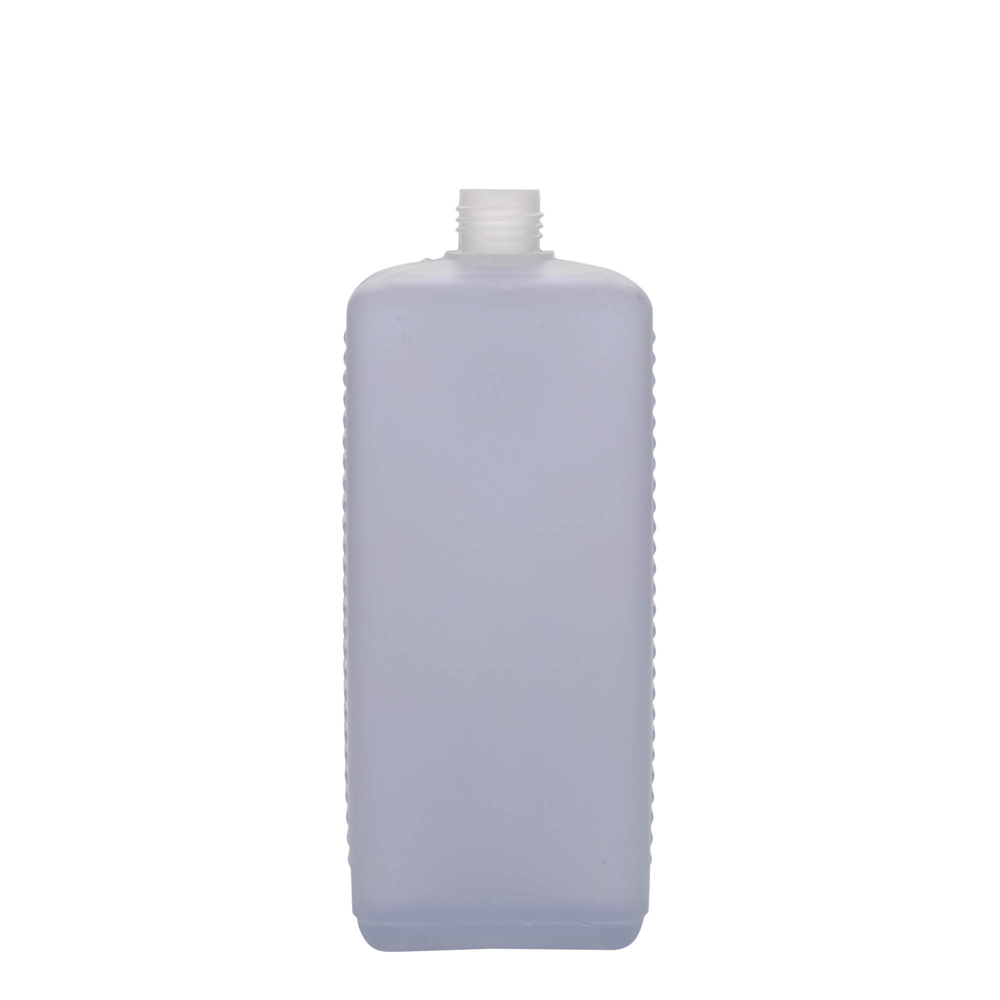 Bouteille bidon 1 000 ml, rectangulaire, plastique PEHD, nature, bouchage: DIN 25 EPE Bouteille bidon 1 000 ml, rectangulaire, plastique PEHD, nature, bouchage: DIN 25 EPE