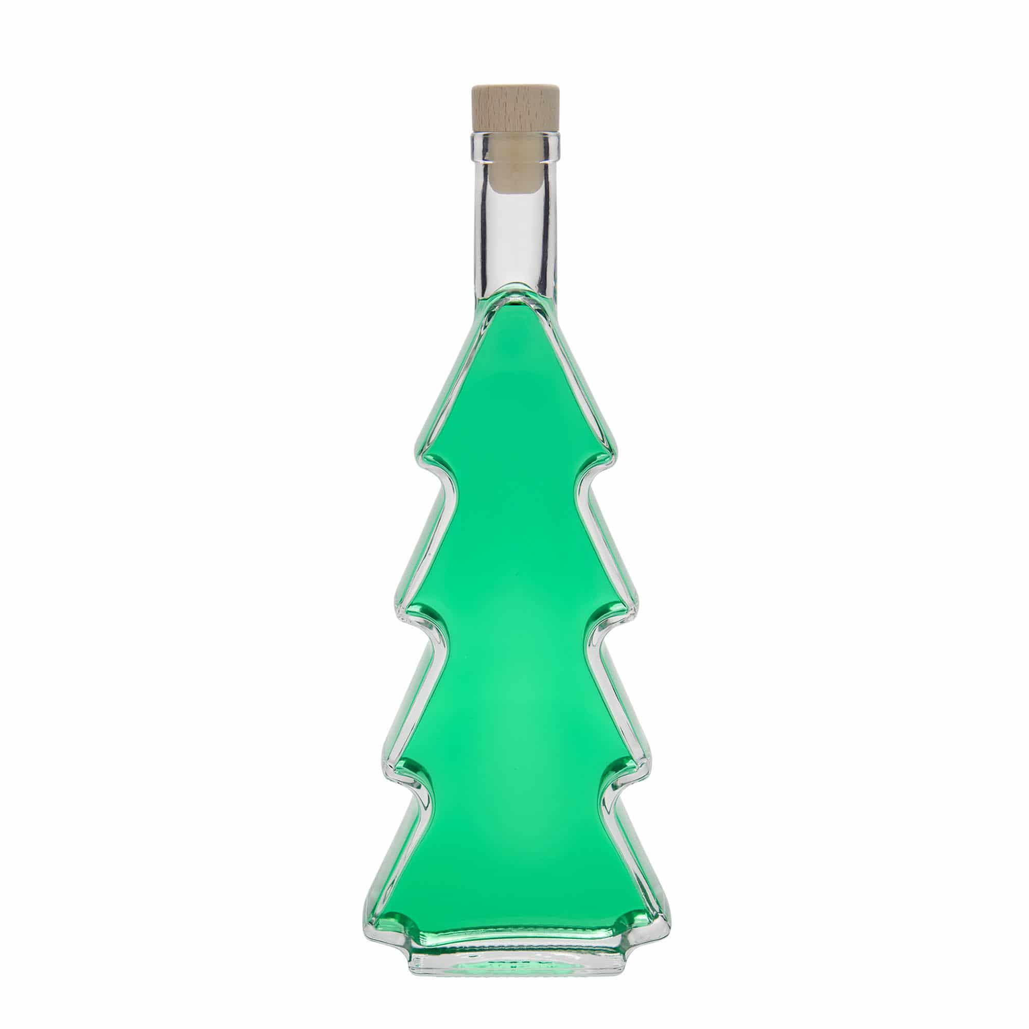Glazen fles 'Dennenboom', 500 ml, monding: kurk