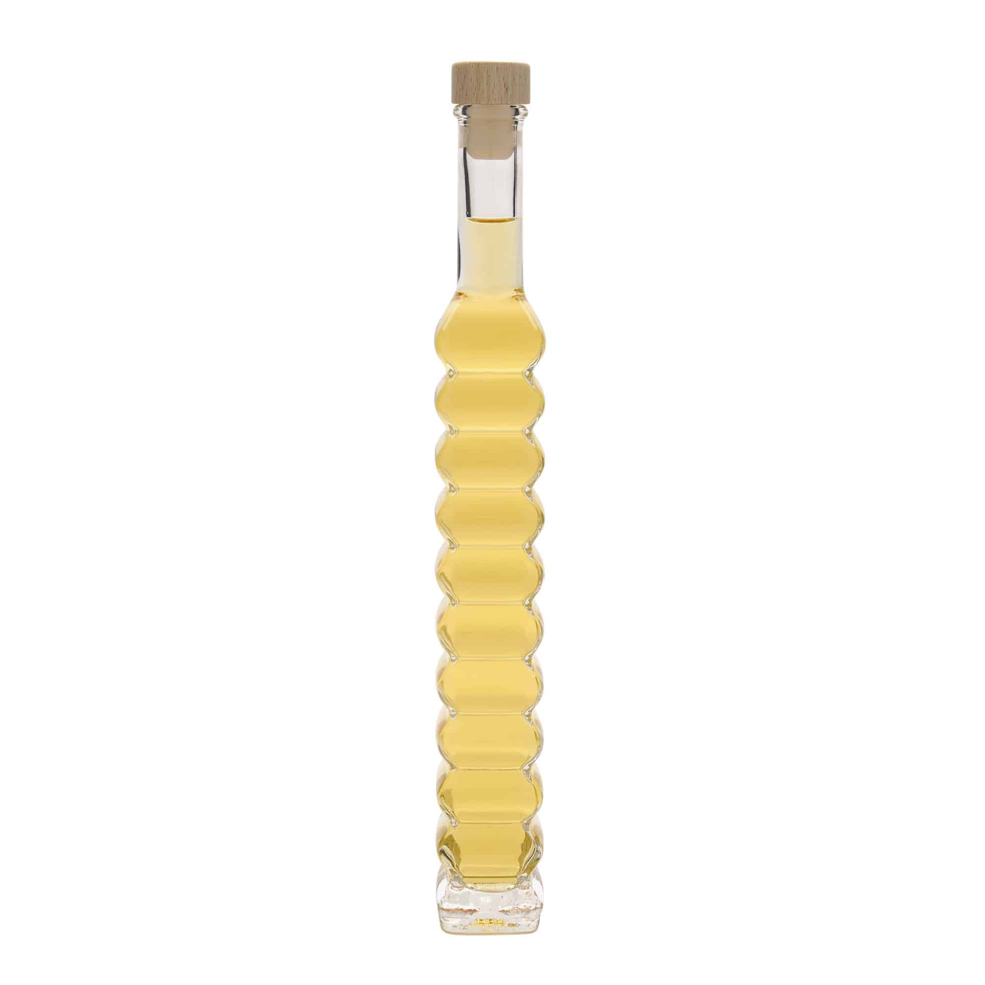 Glazen fles 'Roma', 200 ml, vierkant, monding: kurk