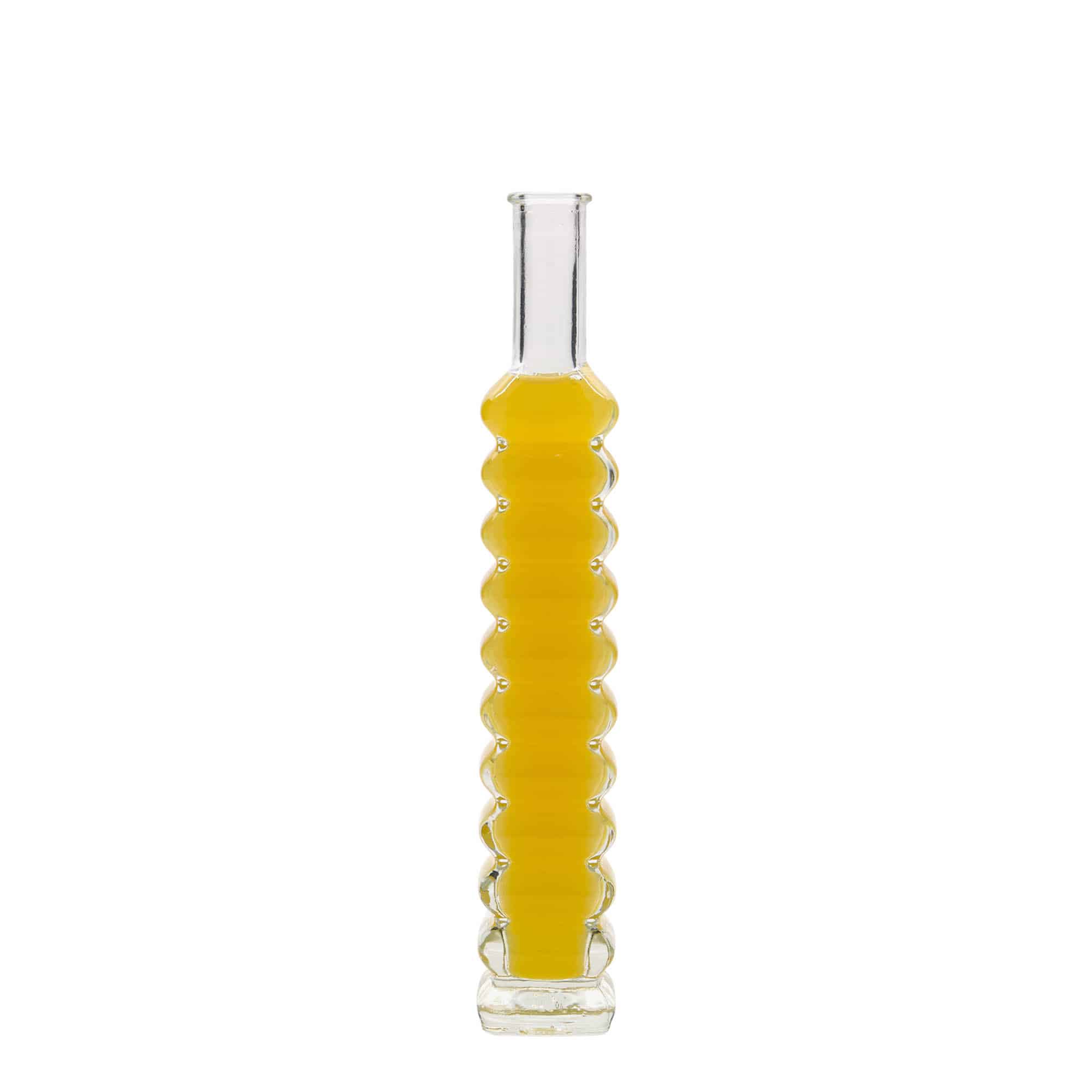 Bouteille en verre 100 ml 'Roma', carrée, bouchage: bouchon
