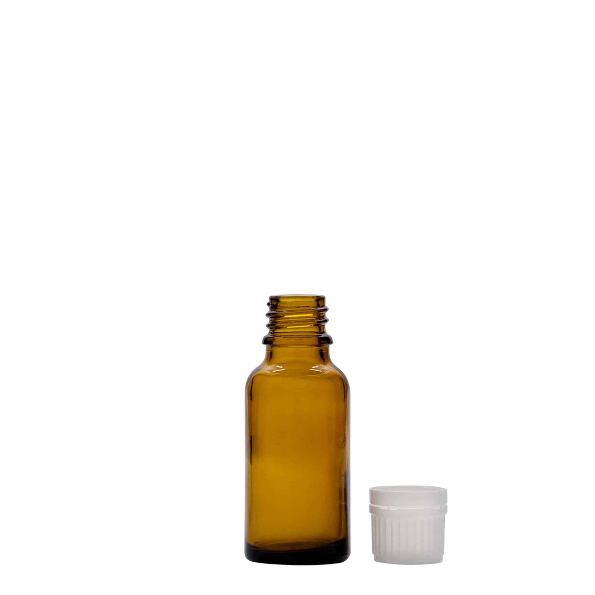 Flacon pharmaceutique 20 ml, verre, brun, bouchage: DIN 18