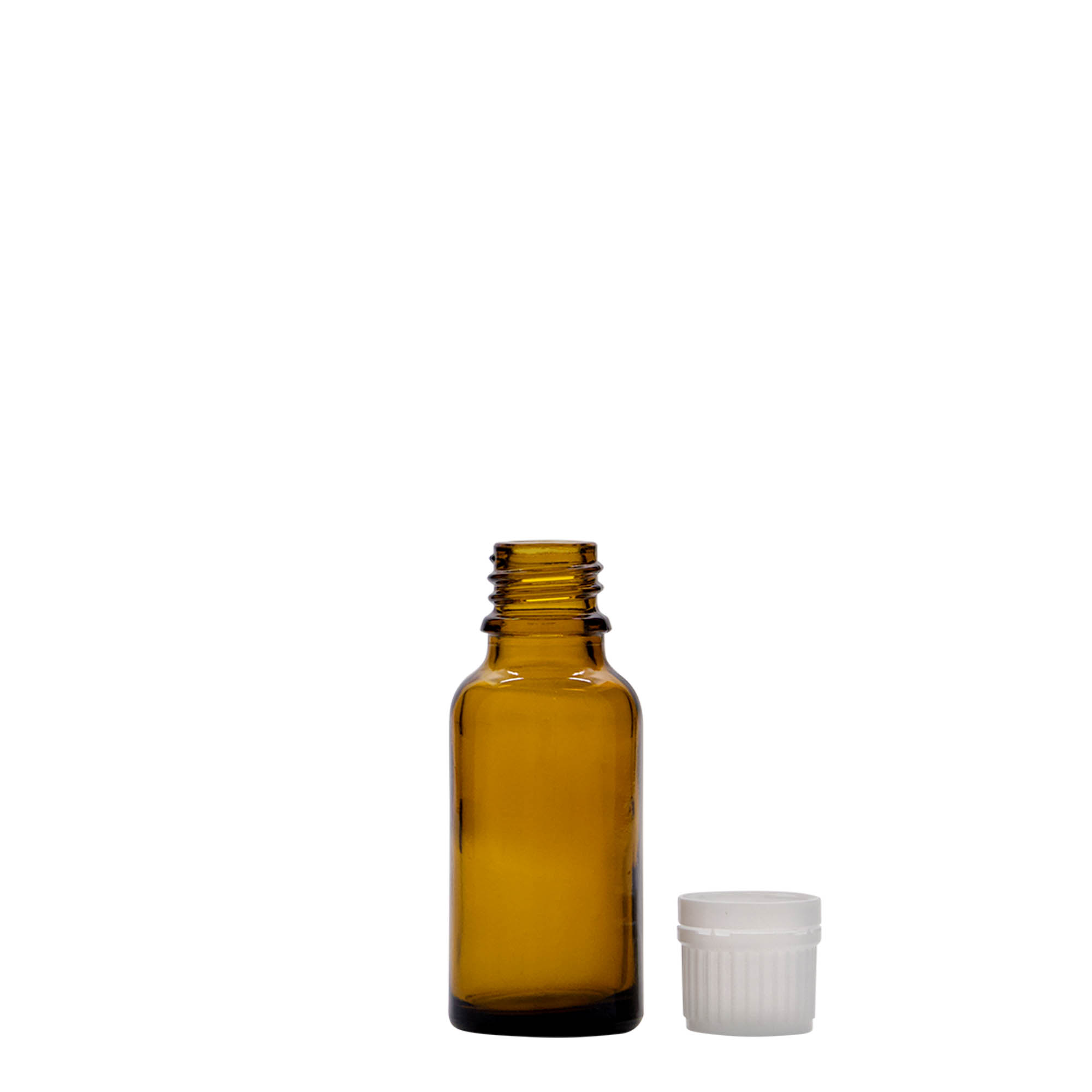 Medicijnfles, 20 ml, glas, bruin, monding: DIN 18 Medicijnfles, 20 ml, glas, bruin, monding: DIN 18