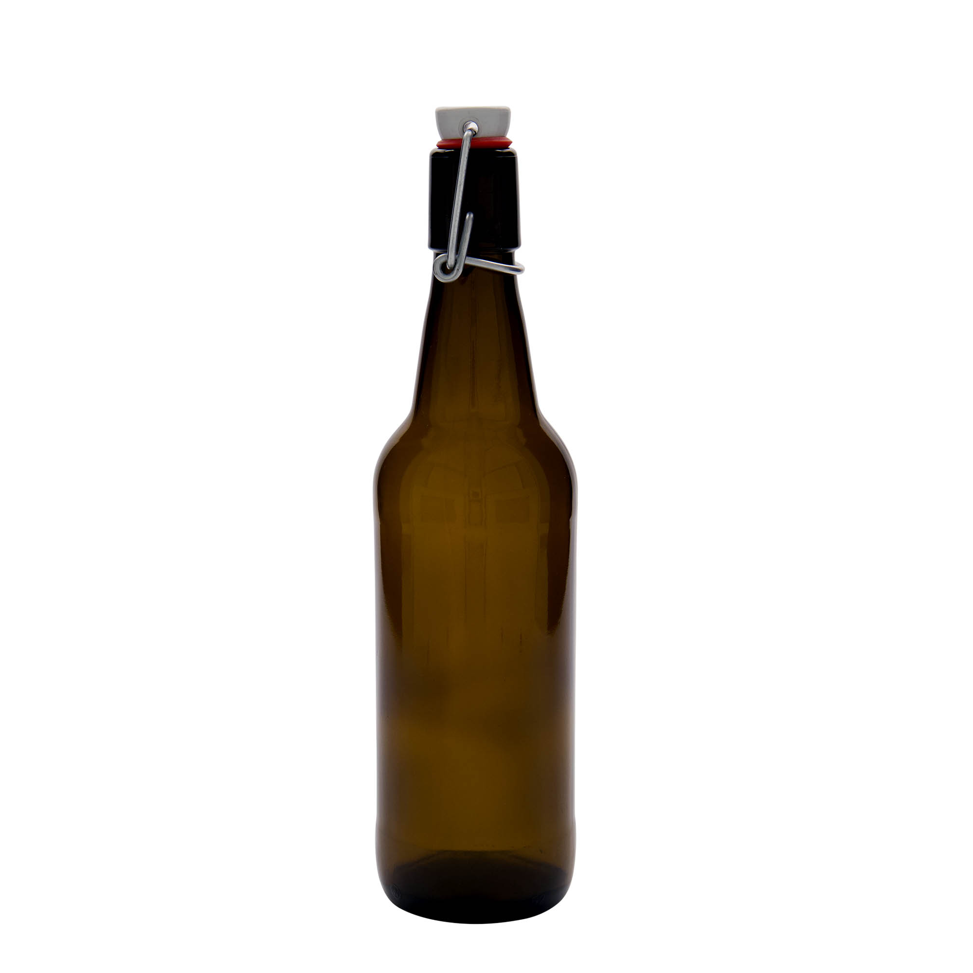 Bouteille de bière 500 ml, verre, brun, bouchage: bouchon mécanique Bouteille de bière 500 ml, verre, brun, bouchage: bouchon mécanique