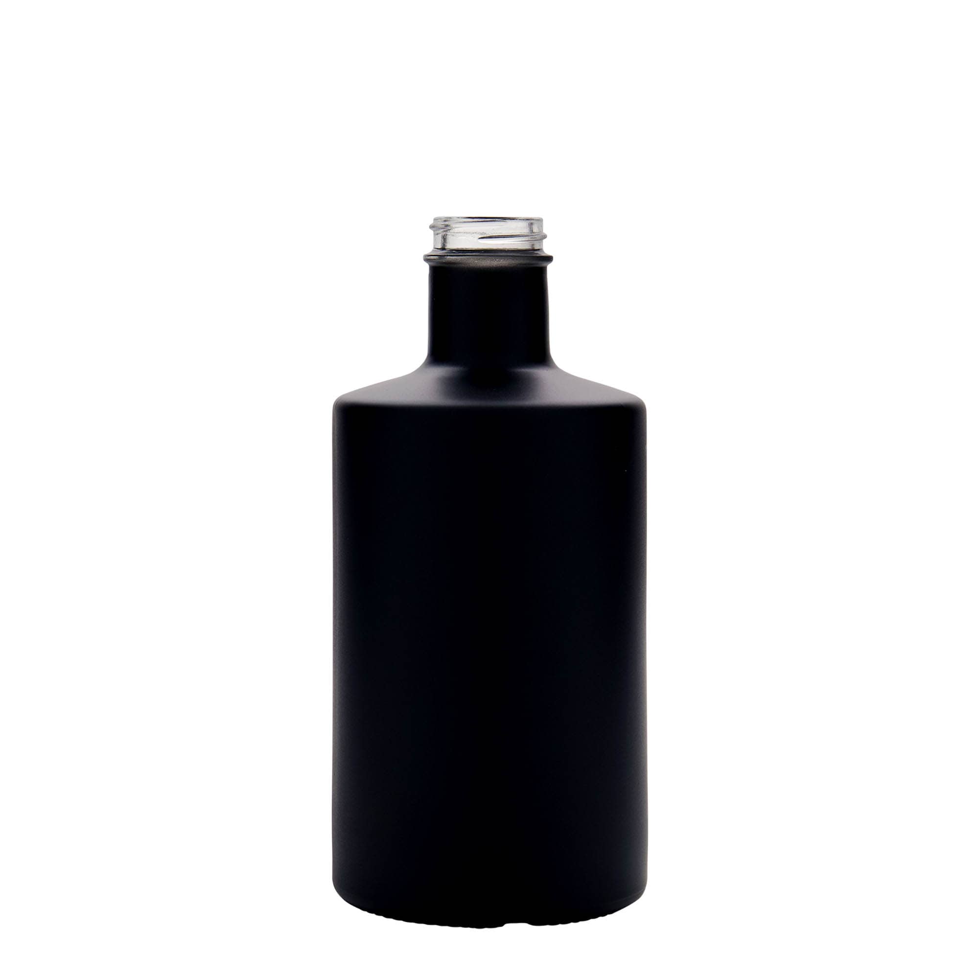 Glazen fles 'Caroline', 500 ml, zwart, monding: GPI 33 Glazen fles 'Caroline', 500 ml, zwart, monding: GPI 33