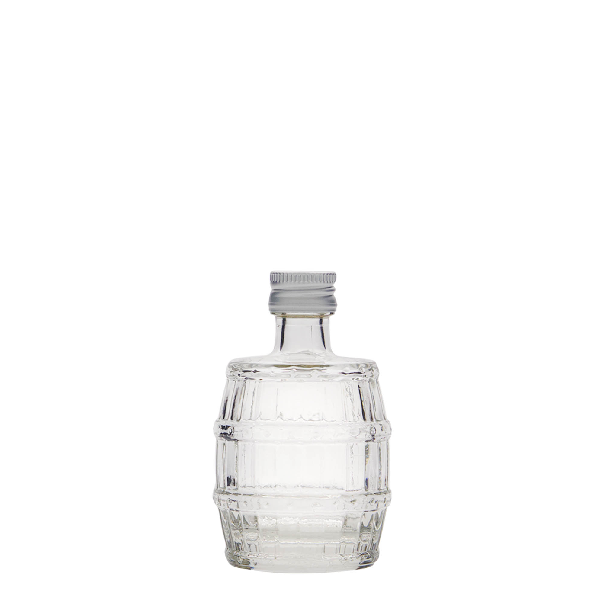 Bouteille en verre 50 ml 'Fut', bouchage: PP 18 Bouteille en verre 50 ml 'Fut', bouchage: PP 18