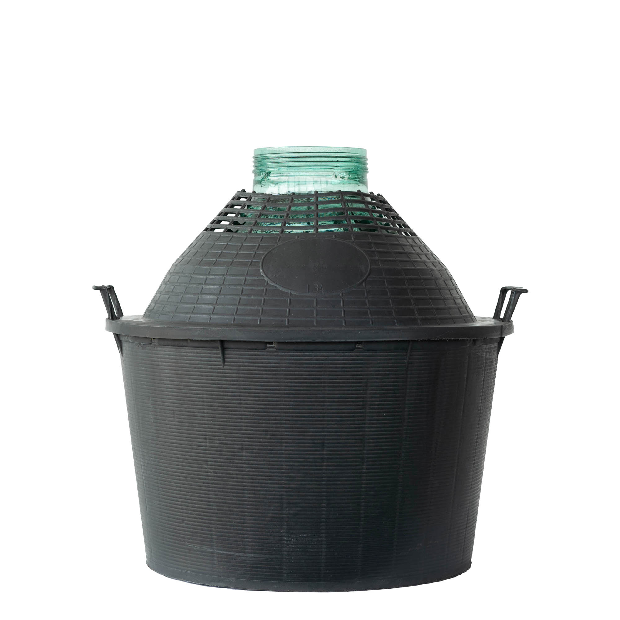 Ballonfles brede hals, 34 l, glas, monding: schroefsluiting