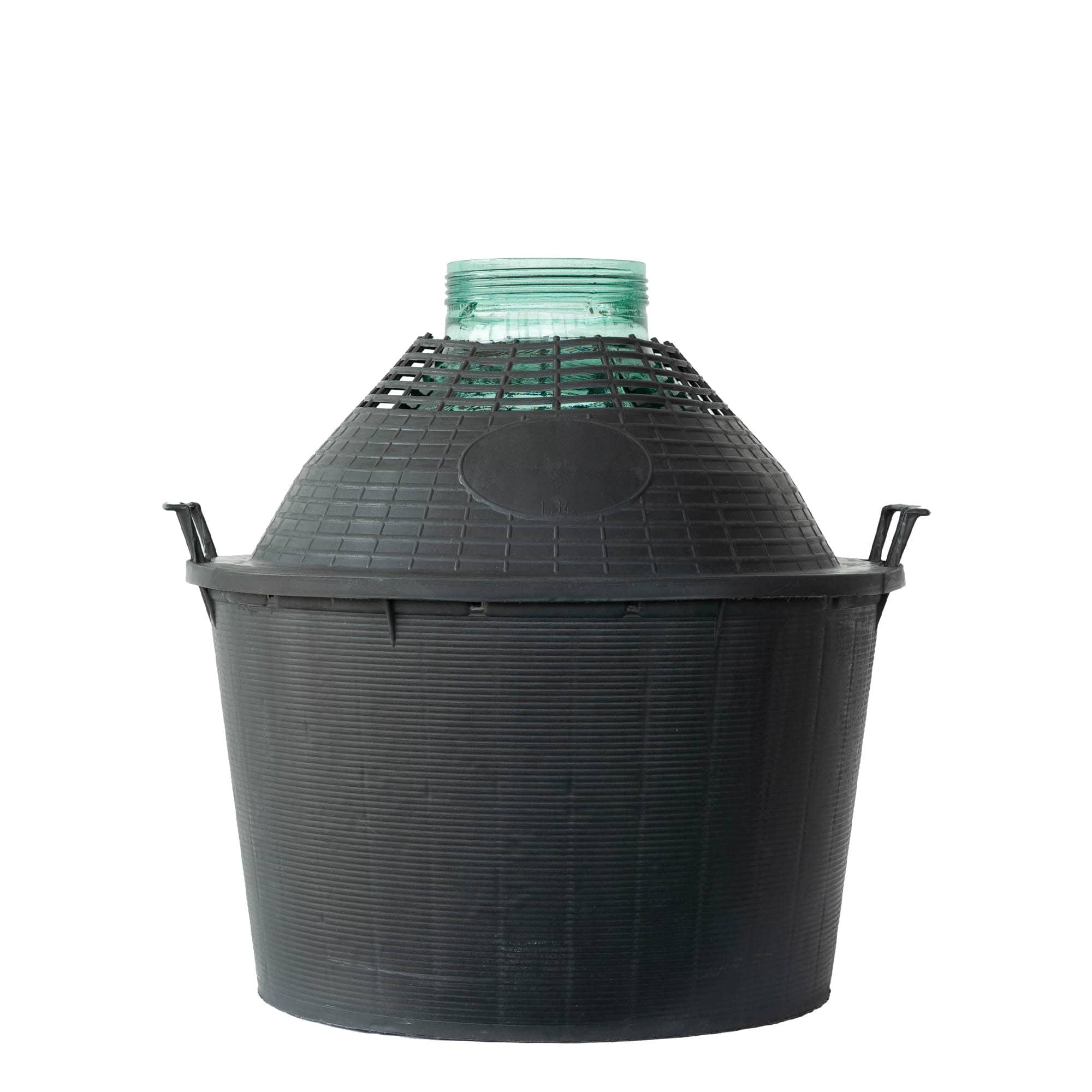Ballonfles brede hals, 34 l, glas, monding: schroefsluiting
